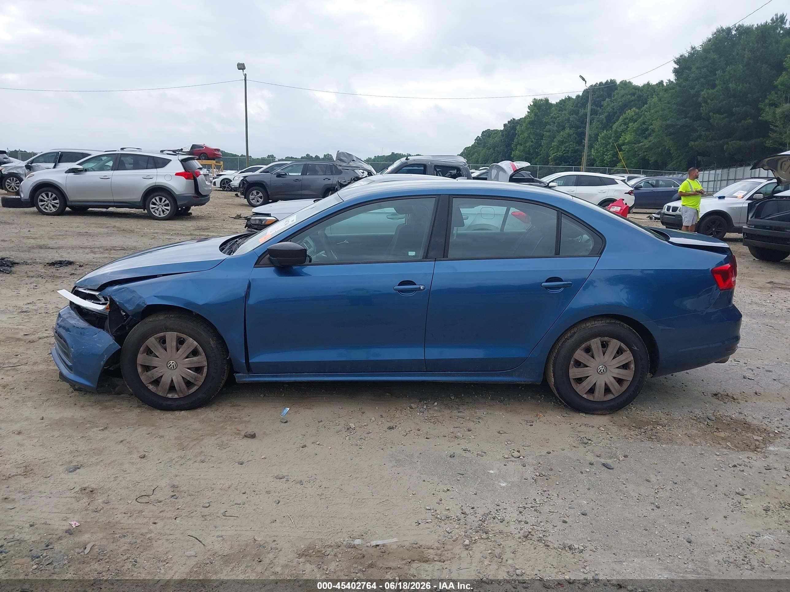 2015 Volkswagen Jetta 2.0l S Синий vin: 3VW2K7AJ3FM279725