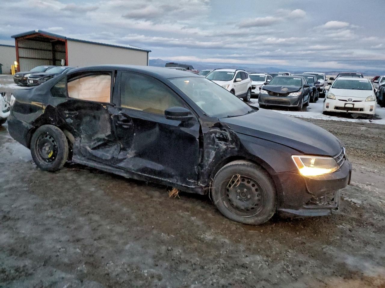 2015 Volkswagen Jetta Base Black vin: 3VW2K7AJ3FM284777