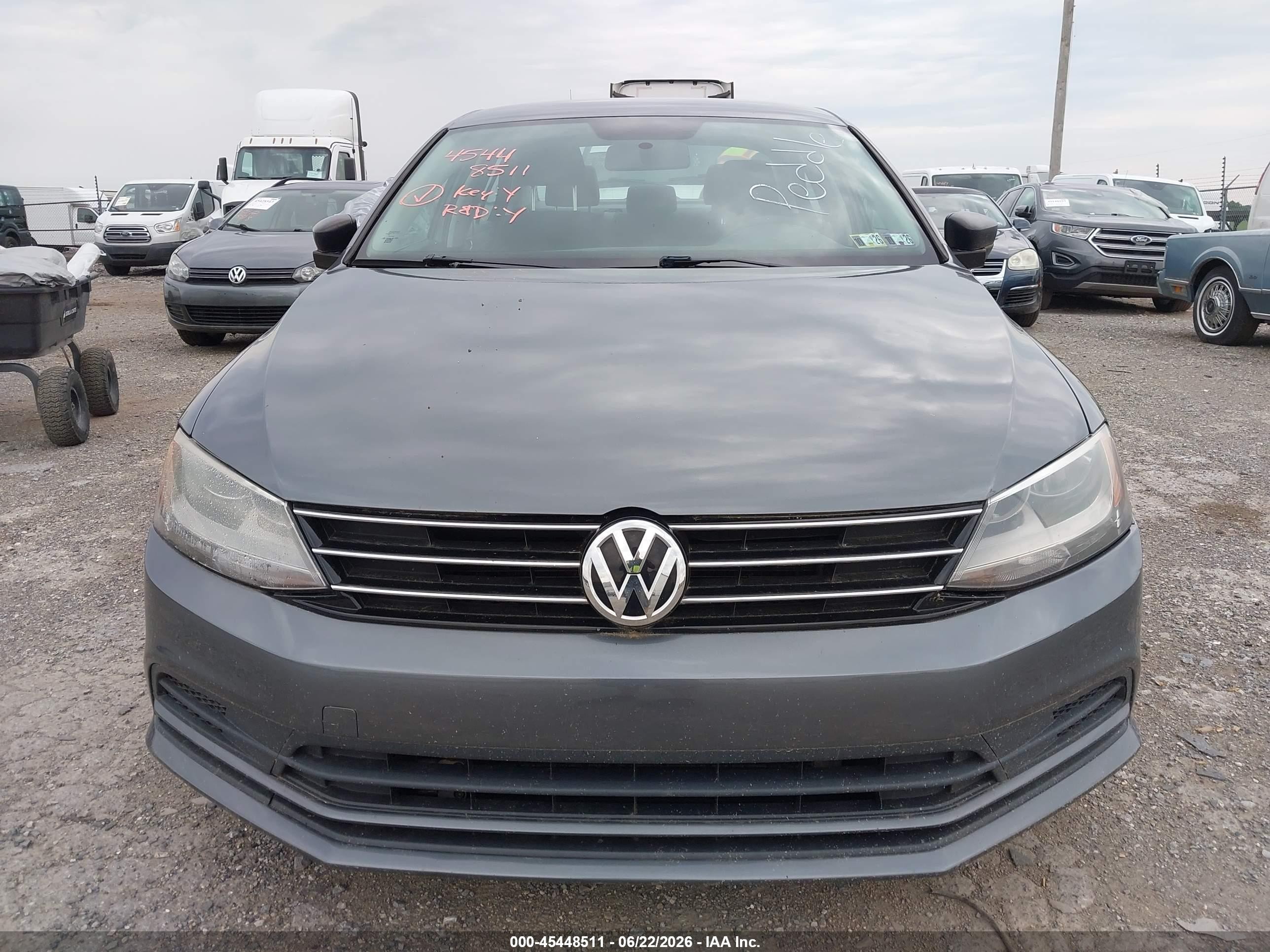 2015 Volkswagen Jetta 2.0l S Gray vin: 3VW2K7AJ3FM288358