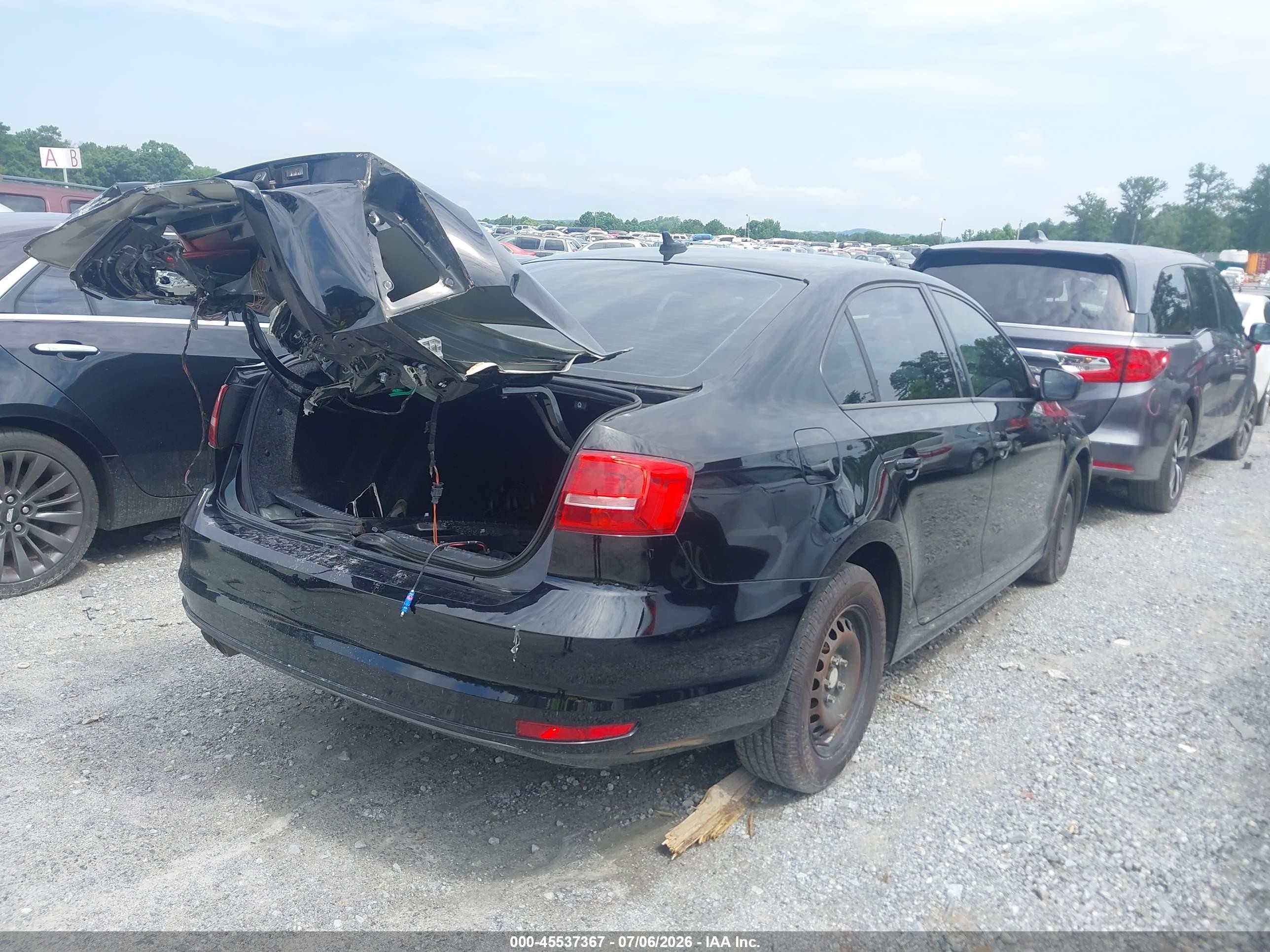 2015 Volkswagen Jetta 2.0l S Black vin: 3VW2K7AJ3FM327062