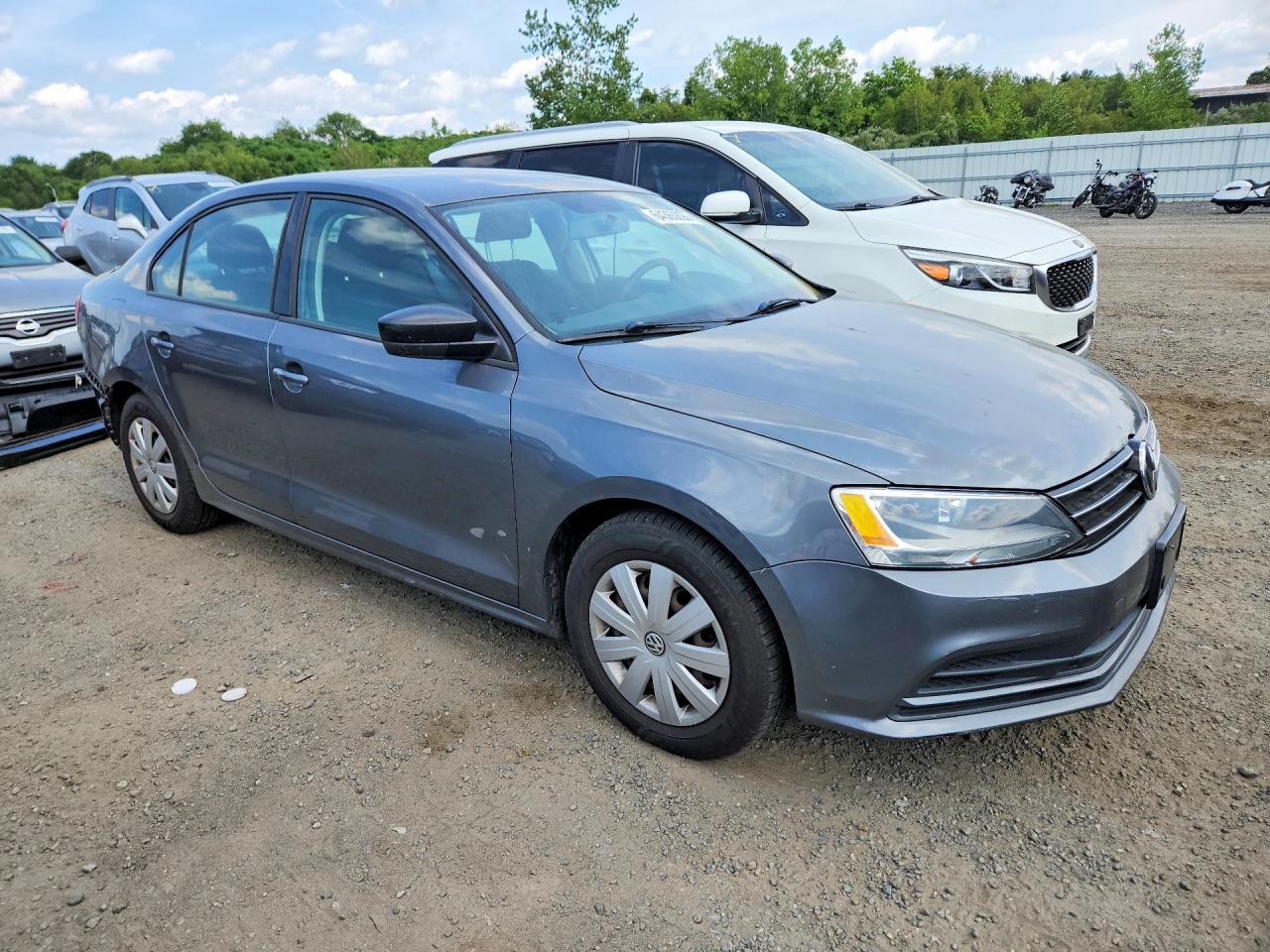 2015 Volkswagen Jetta Base Gray vin: 3VW2K7AJ3FM341639