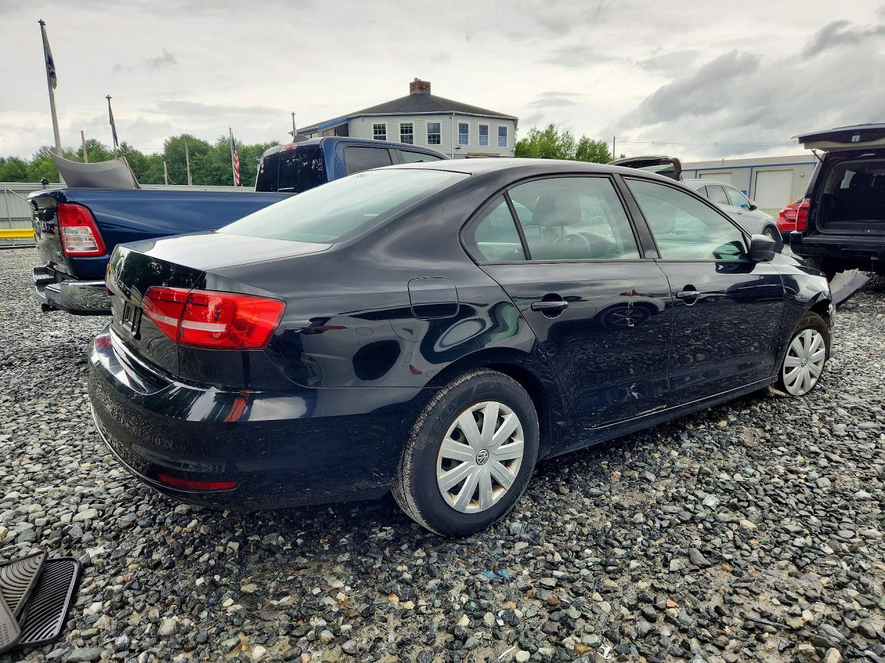2015 Volkswagen Jetta Base Black vin: 3VW2K7AJ3FM414783