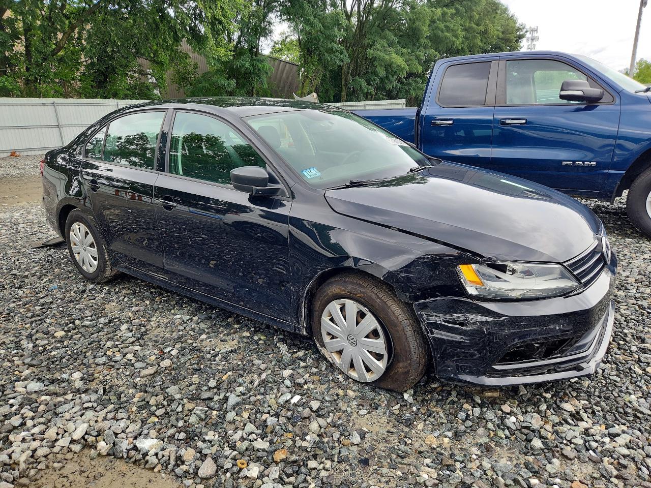 2015 Volkswagen Jetta Base Black vin: 3VW2K7AJ3FM414783