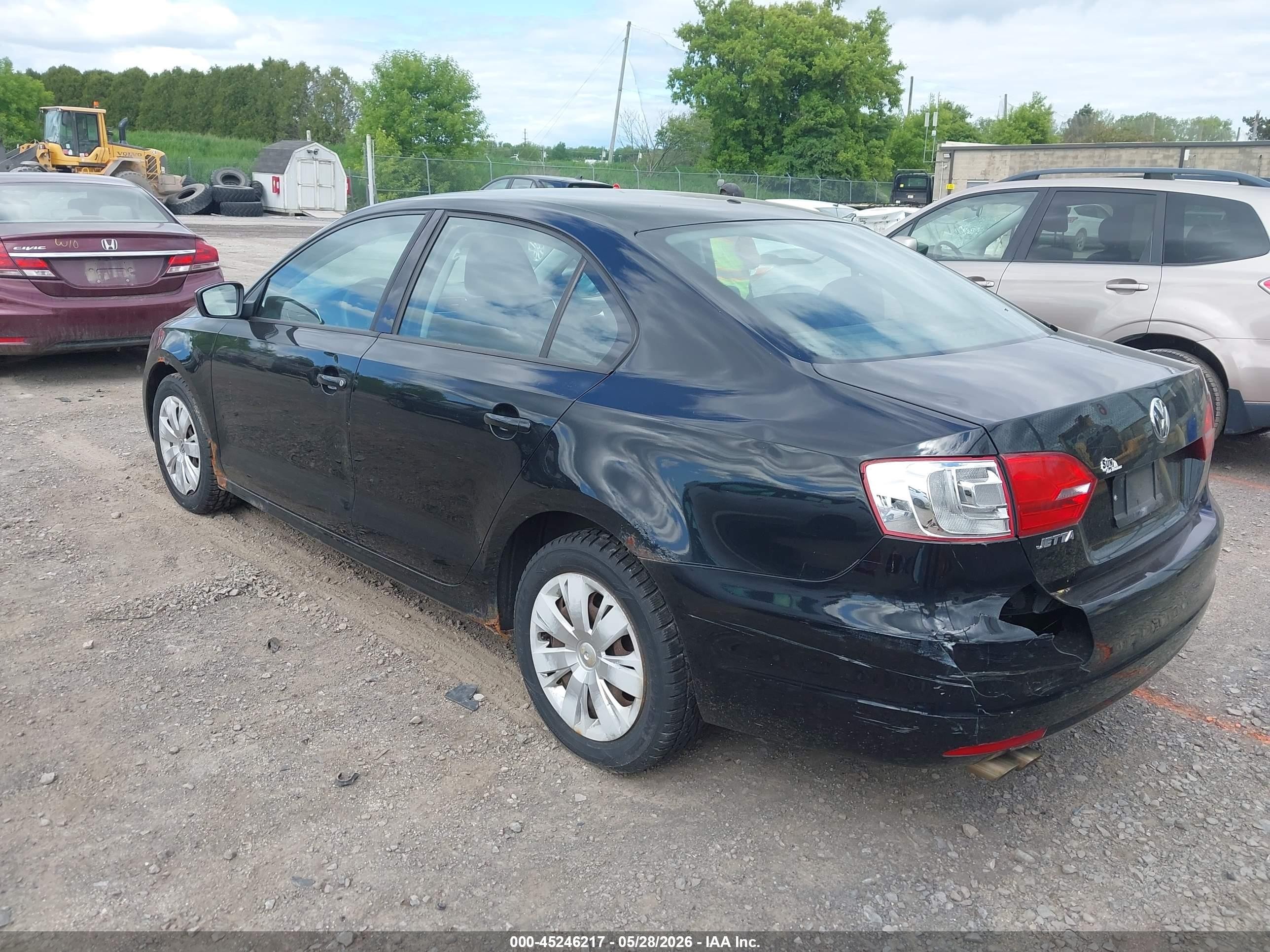 2011 Volkswagen Jetta 2.0l S Black vin: 3VW2K7AJ4BM371856