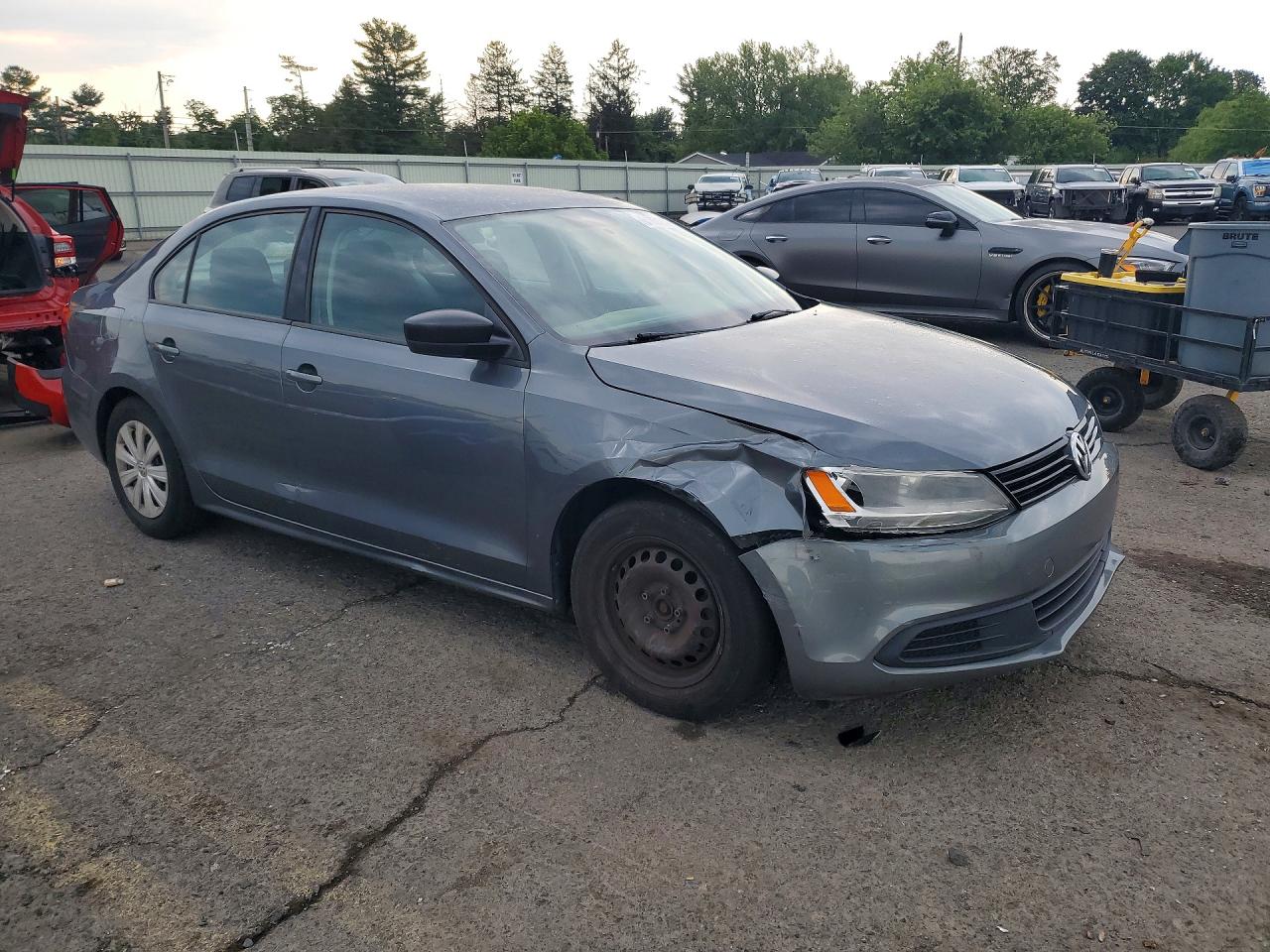 2014 Volkswagen Jetta Base Gray vin: 3VW2K7AJ4EM356455