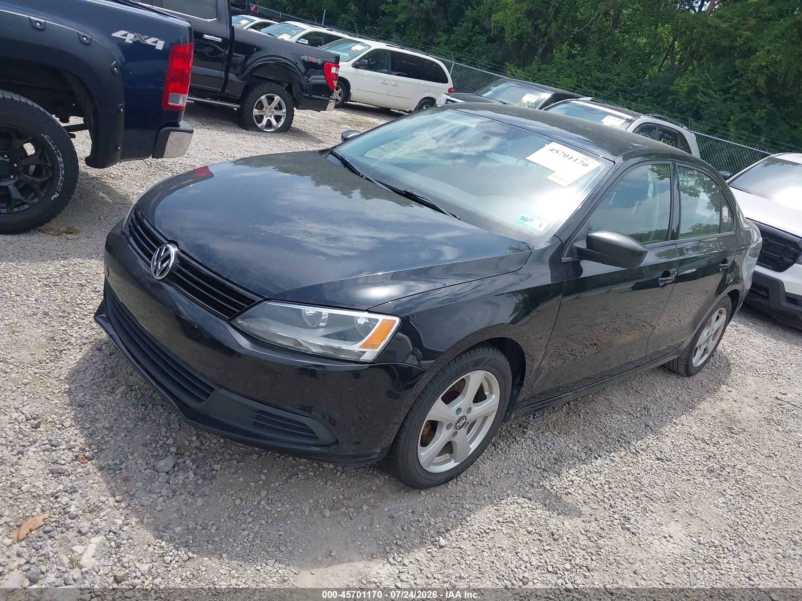 2014 Volkswagen Jetta 2.0l S Black vin: 3VW2K7AJ4EM413799