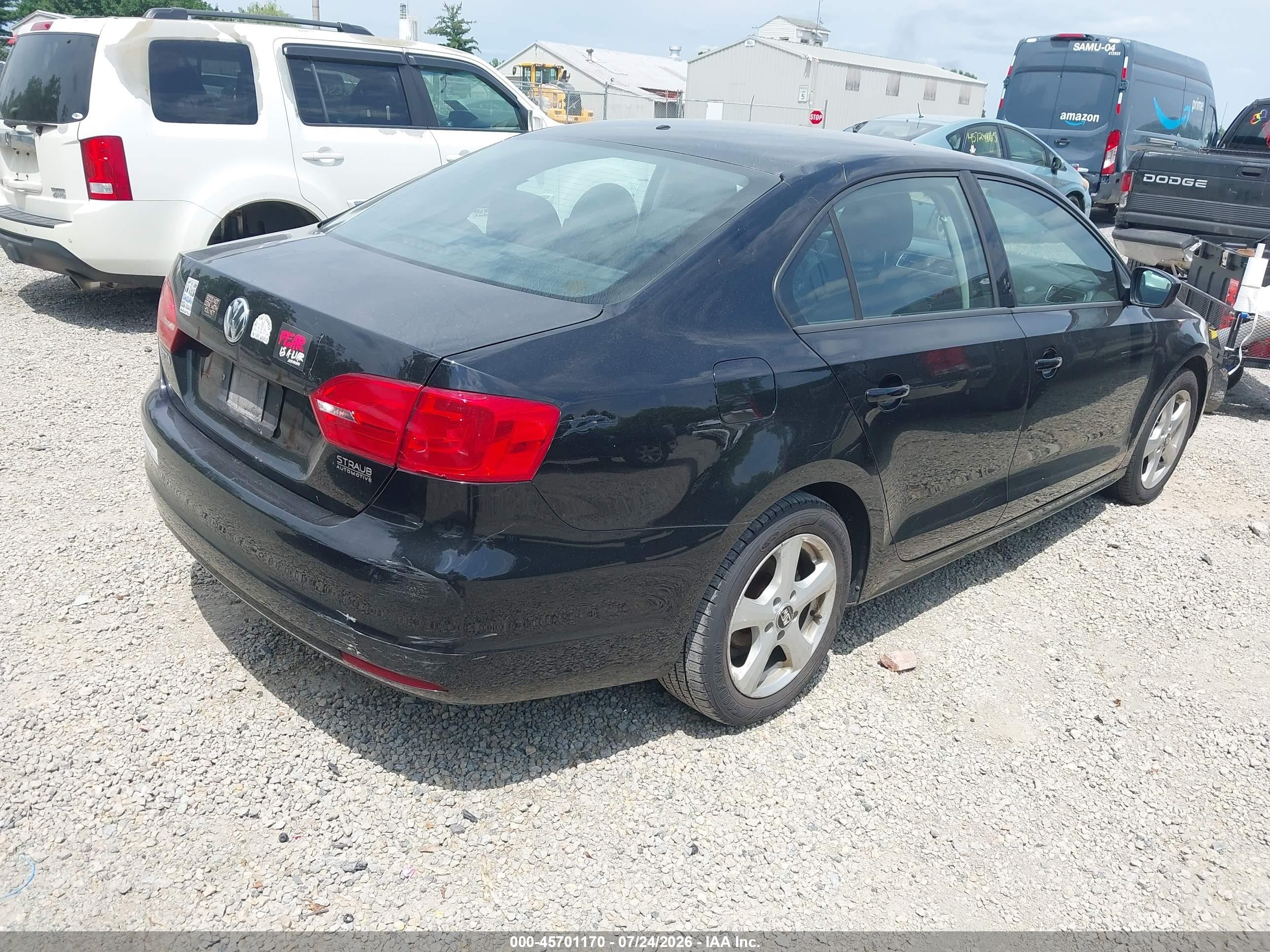 2014 Volkswagen Jetta 2.0l S Black vin: 3VW2K7AJ4EM413799