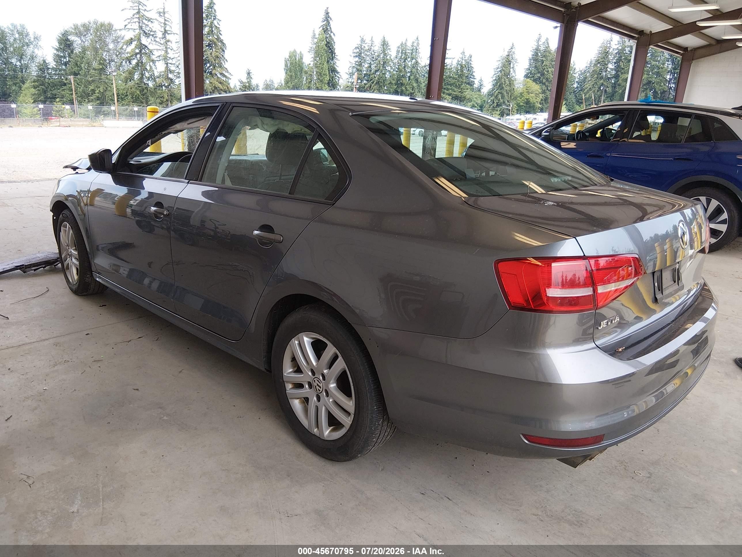 2015 Volkswagen Jetta 2.0l S Синий vin: 3VW2K7AJ4FM201857