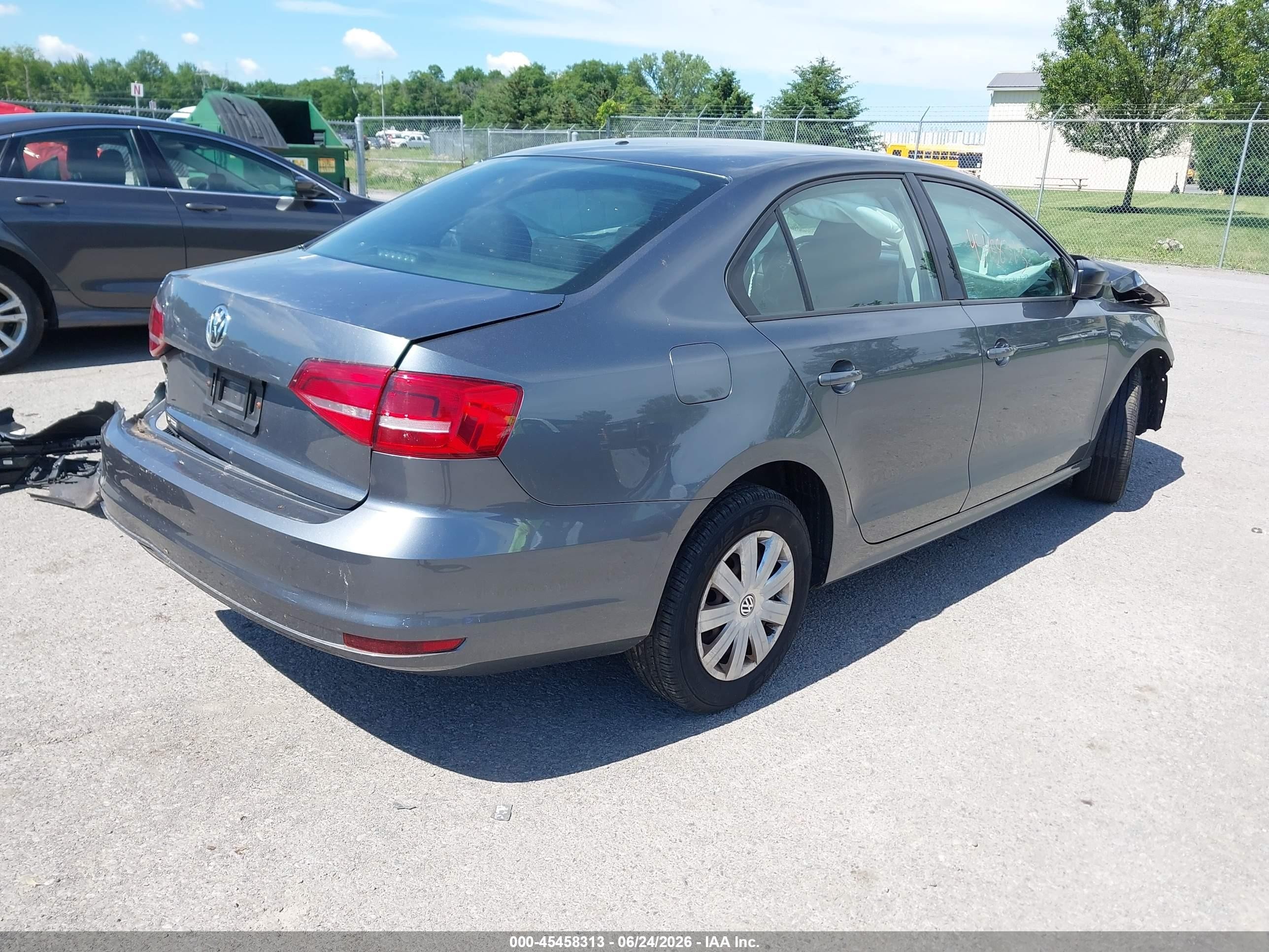 2015 Volkswagen Jetta 2.0l S Gray vin: 3VW2K7AJ4FM281421