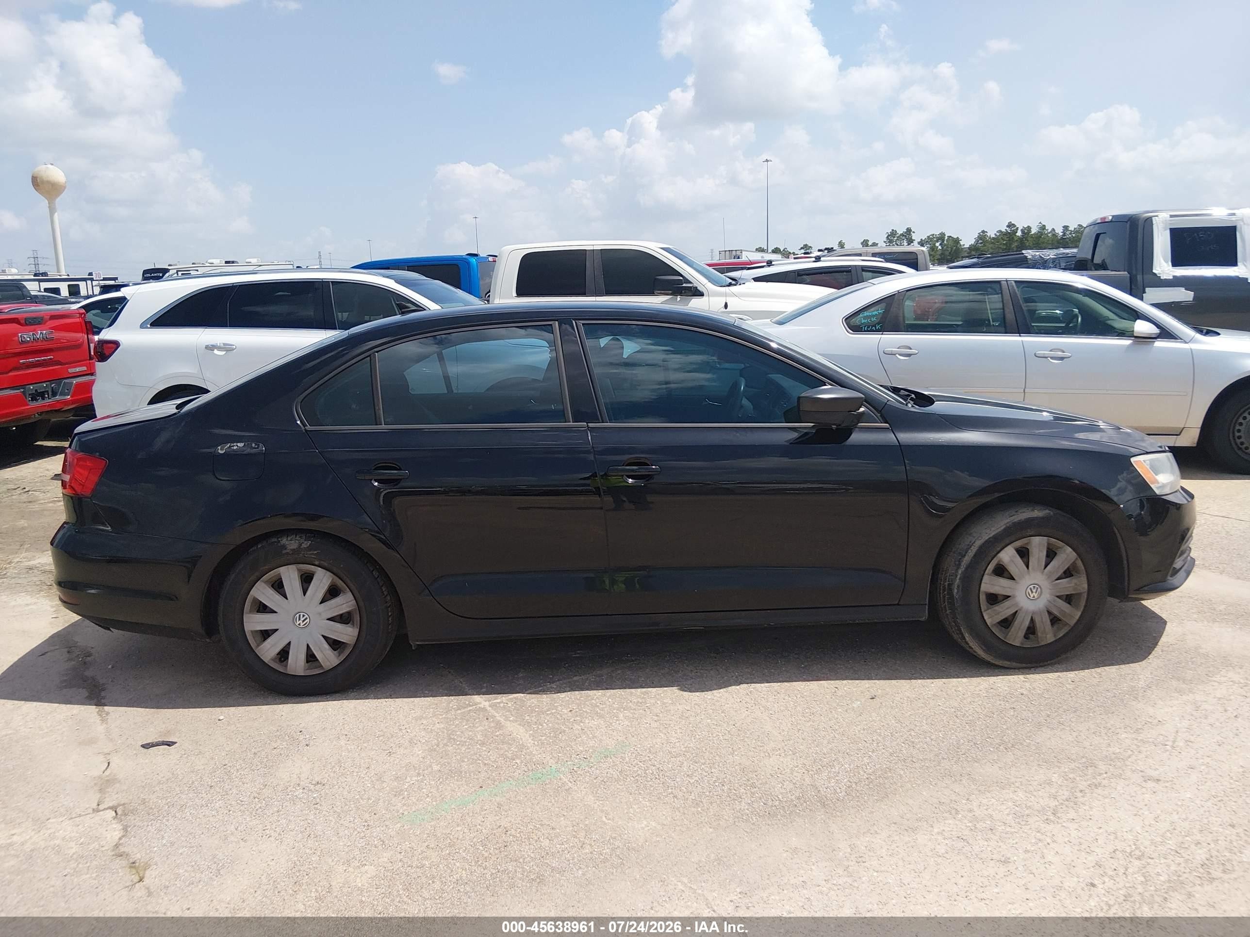 2015 Volkswagen Jetta 2.0l S Black vin: 3VW2K7AJ4FM294427