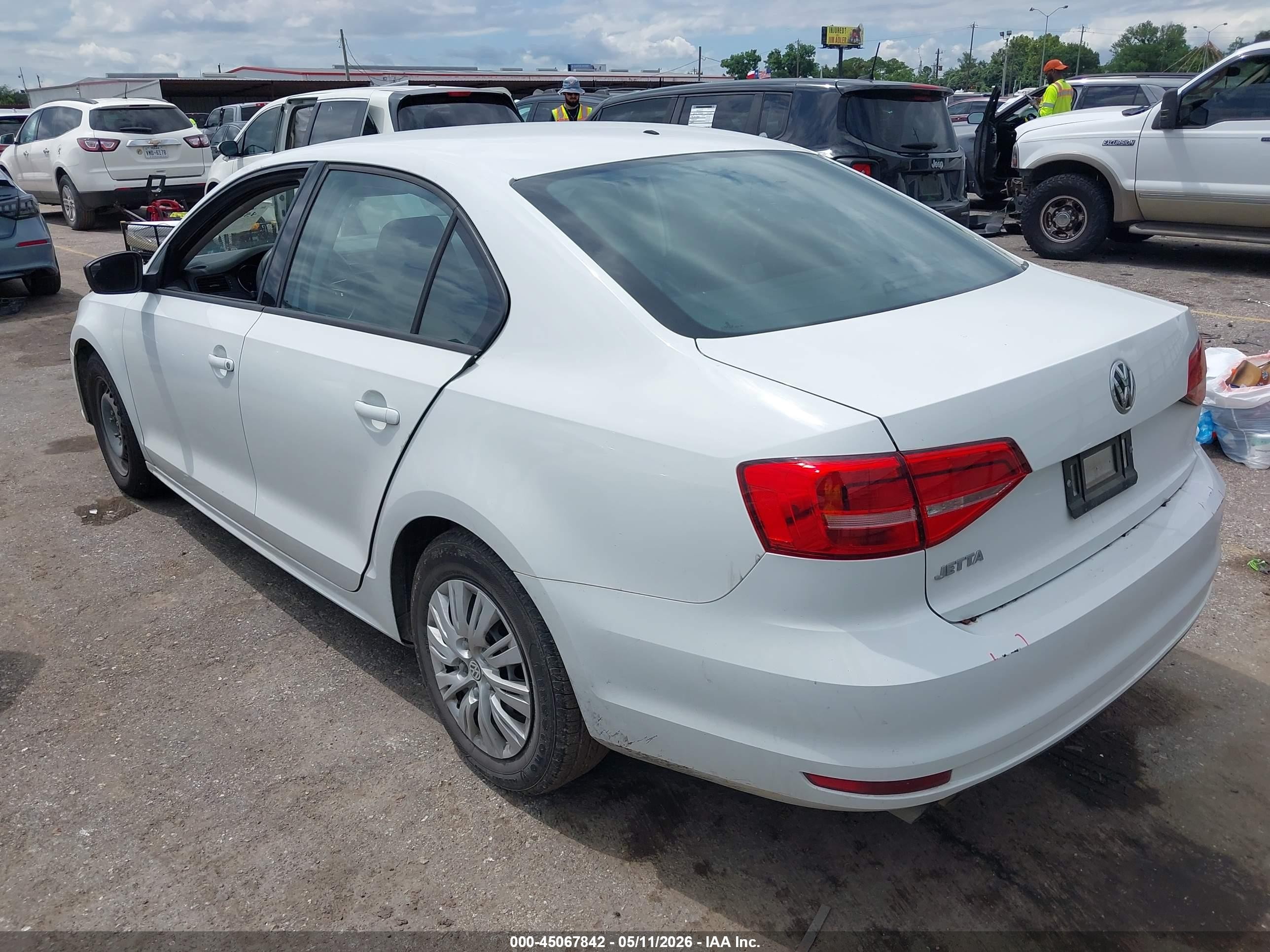 2015 Volkswagen Jetta 2.0l S White vin: 3VW2K7AJ4FM400178