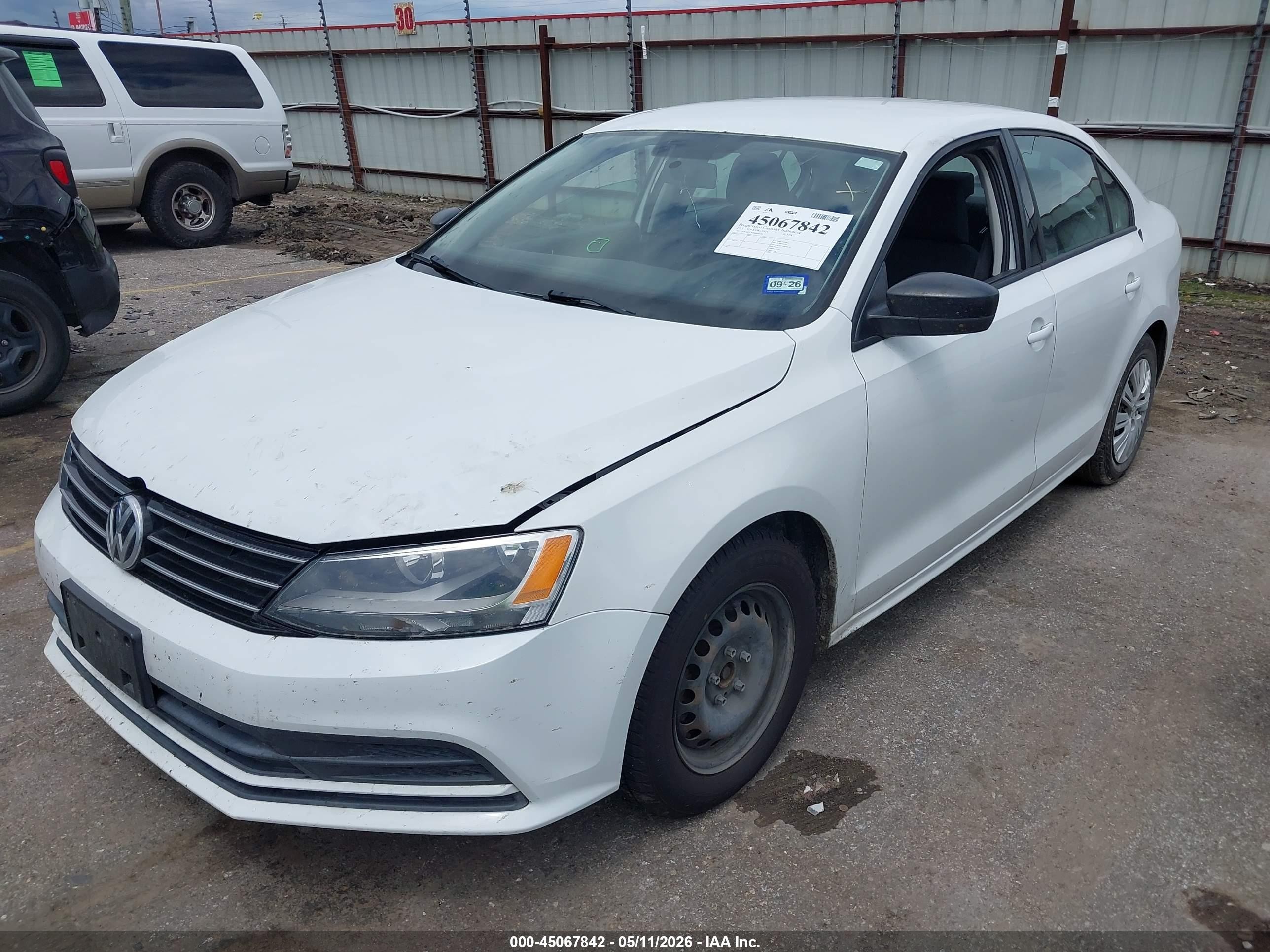 2015 Volkswagen Jetta 2.0l S White vin: 3VW2K7AJ4FM400178