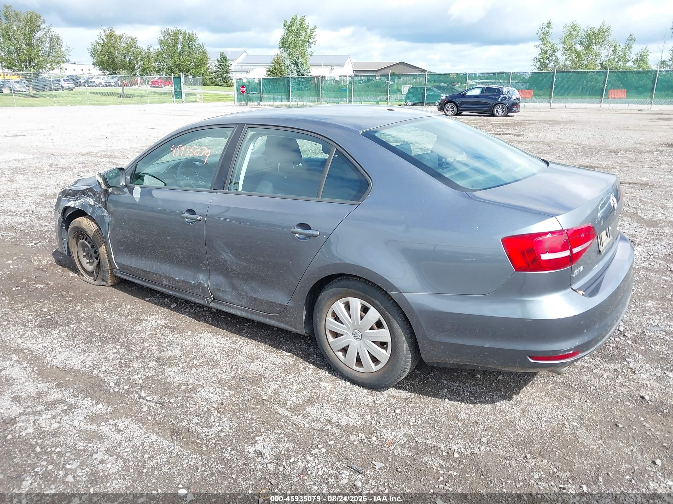 2015 Volkswagen Jetta 2.0l S Gray vin: 3VW2K7AJ4FM405705