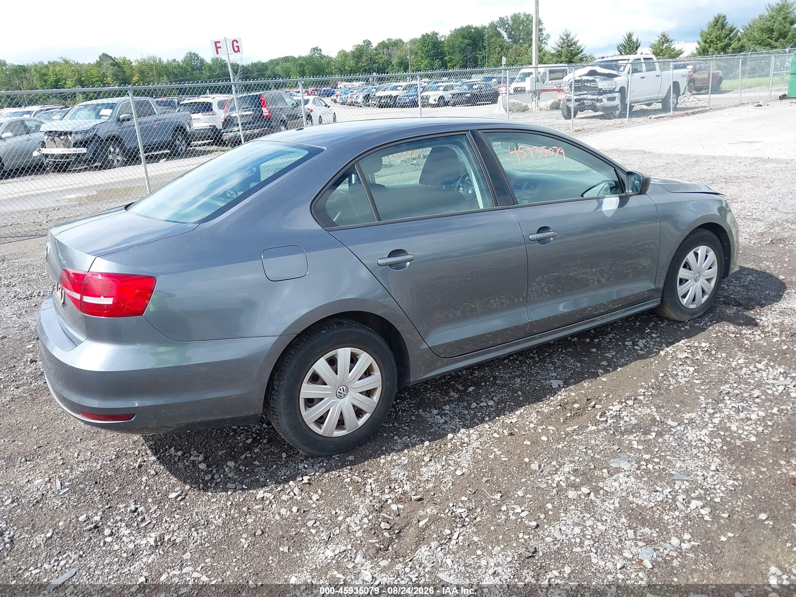 2015 Volkswagen Jetta 2.0l S Gray vin: 3VW2K7AJ4FM405705