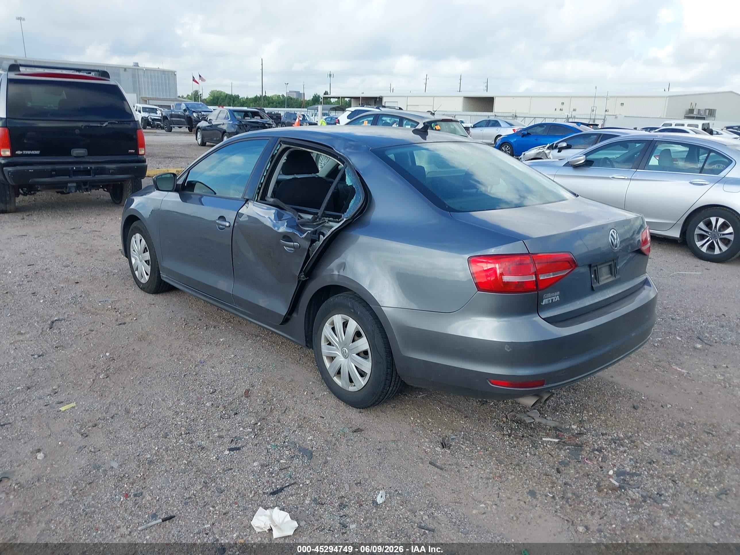 2015 Volkswagen Jetta 2.0l S Серый vin: 3VW2K7AJ4FM406353
