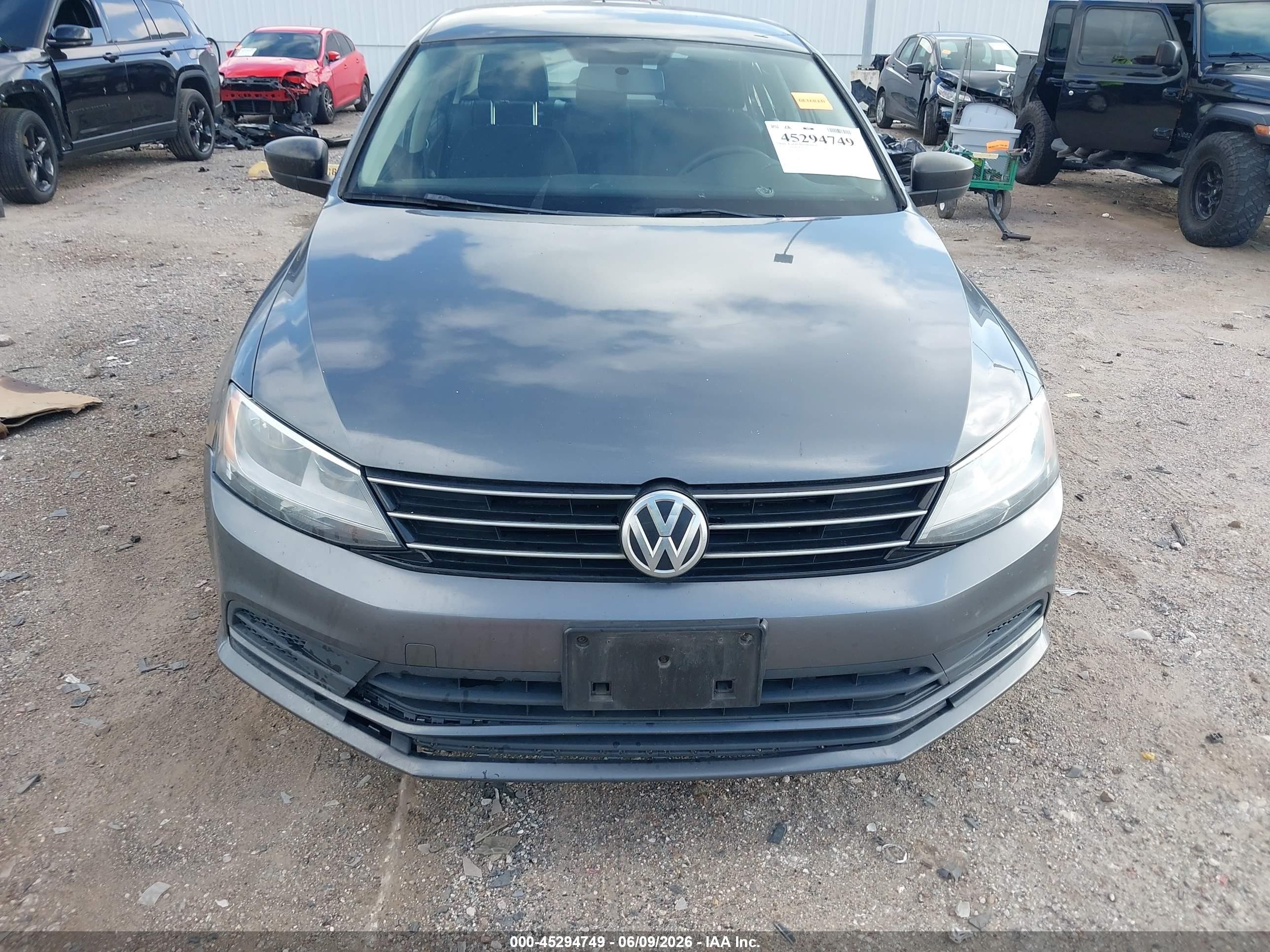 2015 Volkswagen Jetta 2.0l S Серый vin: 3VW2K7AJ4FM406353