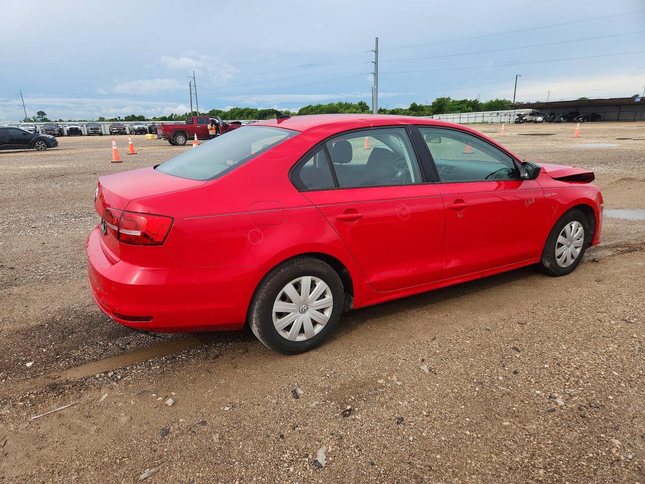 2015 Volkswagen Jetta Base Red vin: 3VW2K7AJ4FM427462