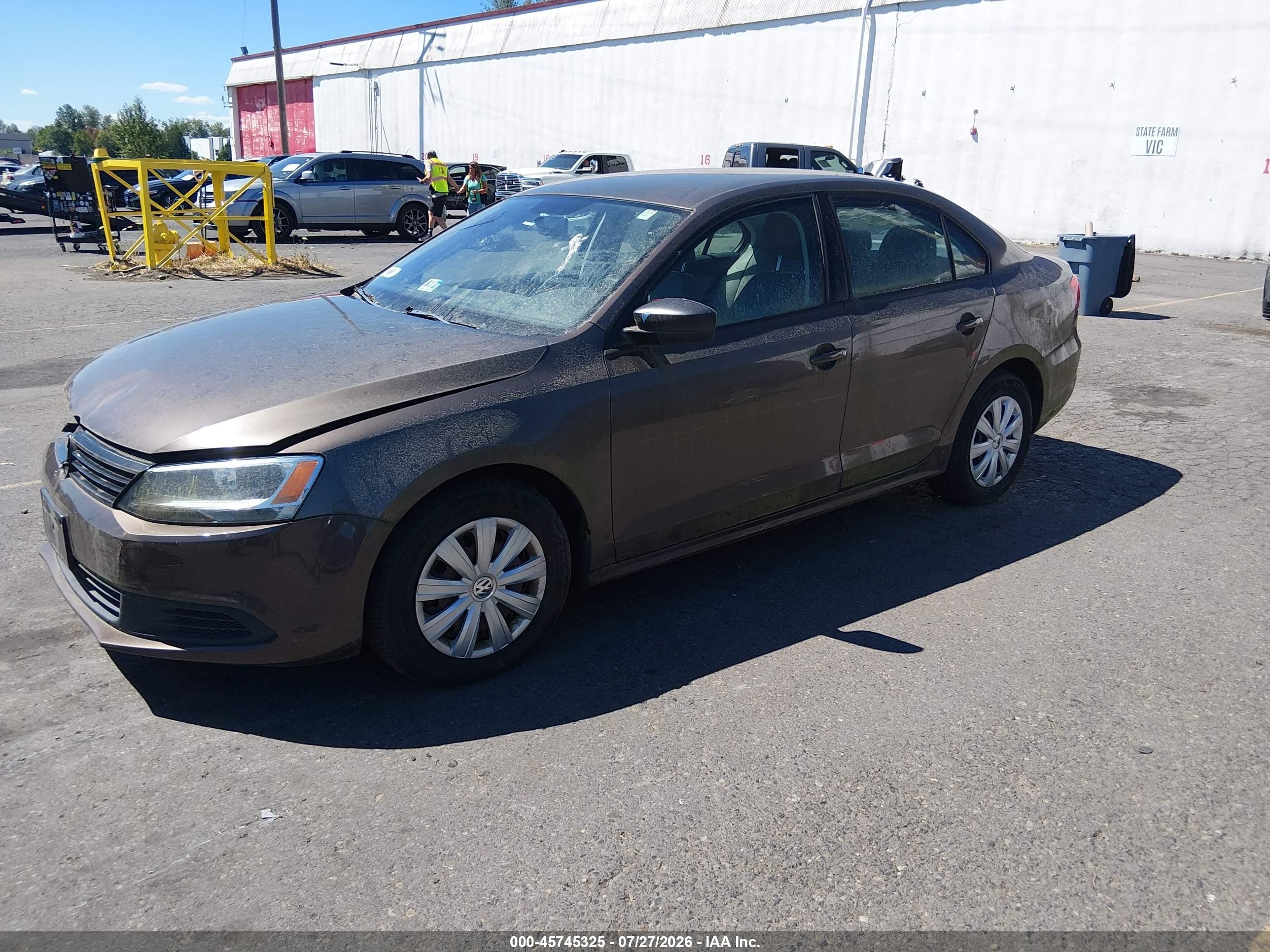 2012 Volkswagen Jetta 2.0l S Brown vin: 3VW2K7AJ5CM308654