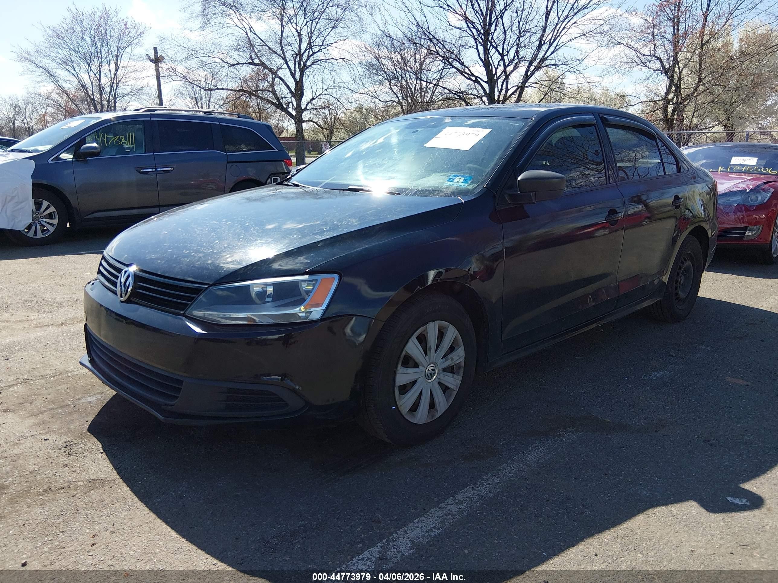 2012 Volkswagen Jetta 2.0l S Black vin: 3VW2K7AJ5CM320979