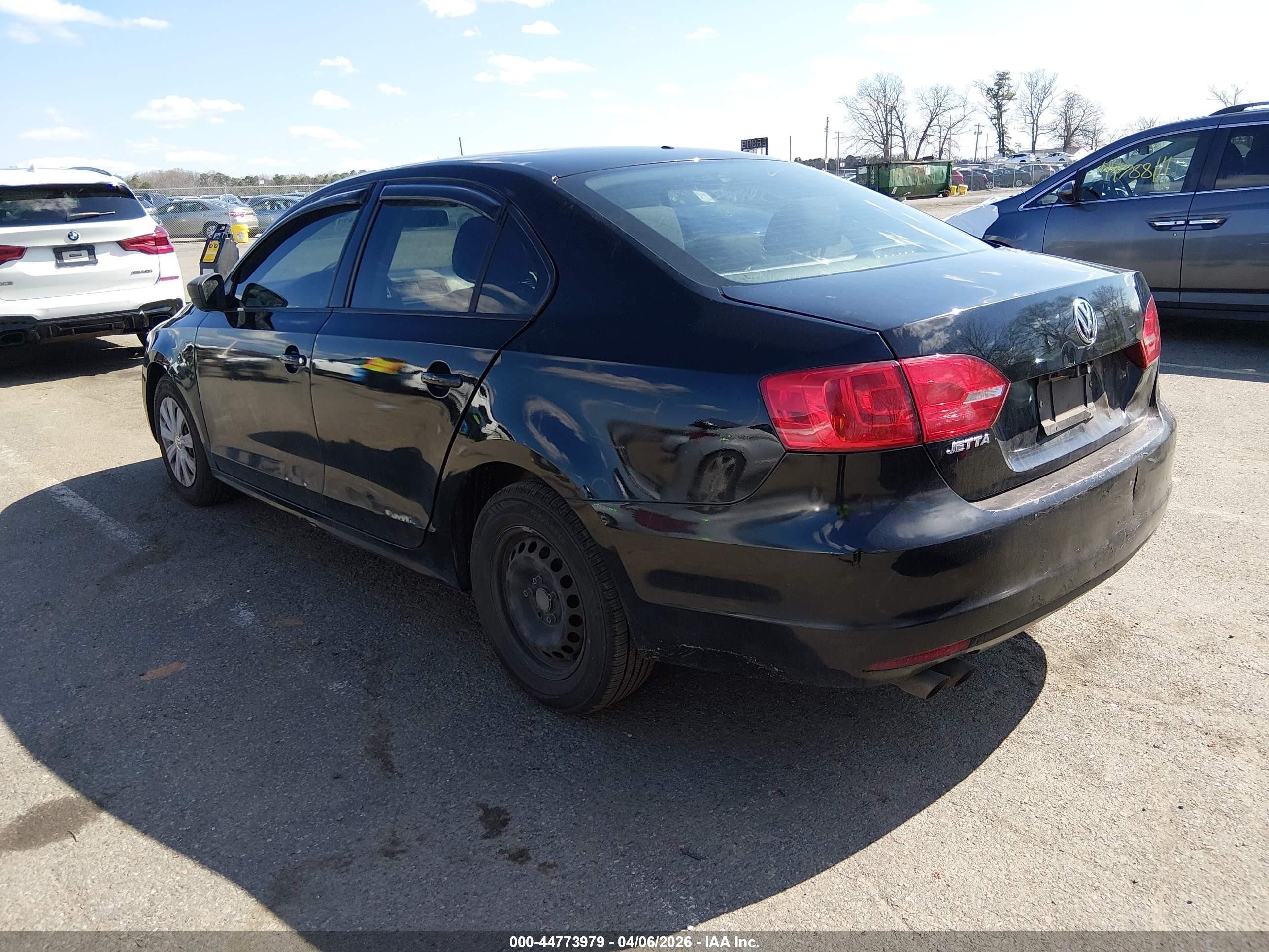 2012 Volkswagen Jetta 2.0l S Black vin: 3VW2K7AJ5CM320979
