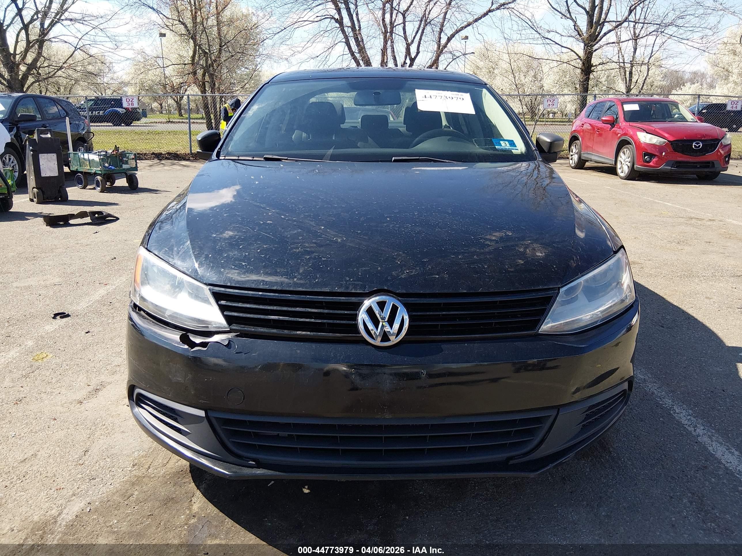 2012 Volkswagen Jetta 2.0l S Black vin: 3VW2K7AJ5CM320979