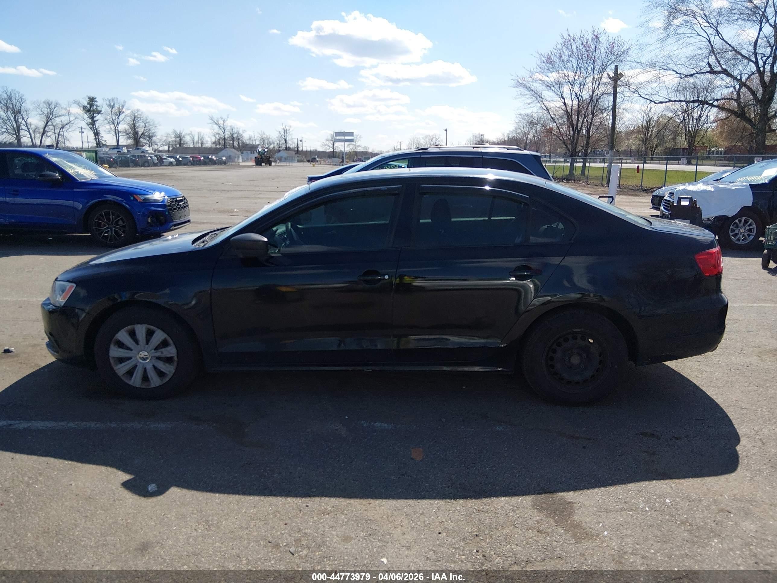 2012 Volkswagen Jetta 2.0l S Black vin: 3VW2K7AJ5CM320979