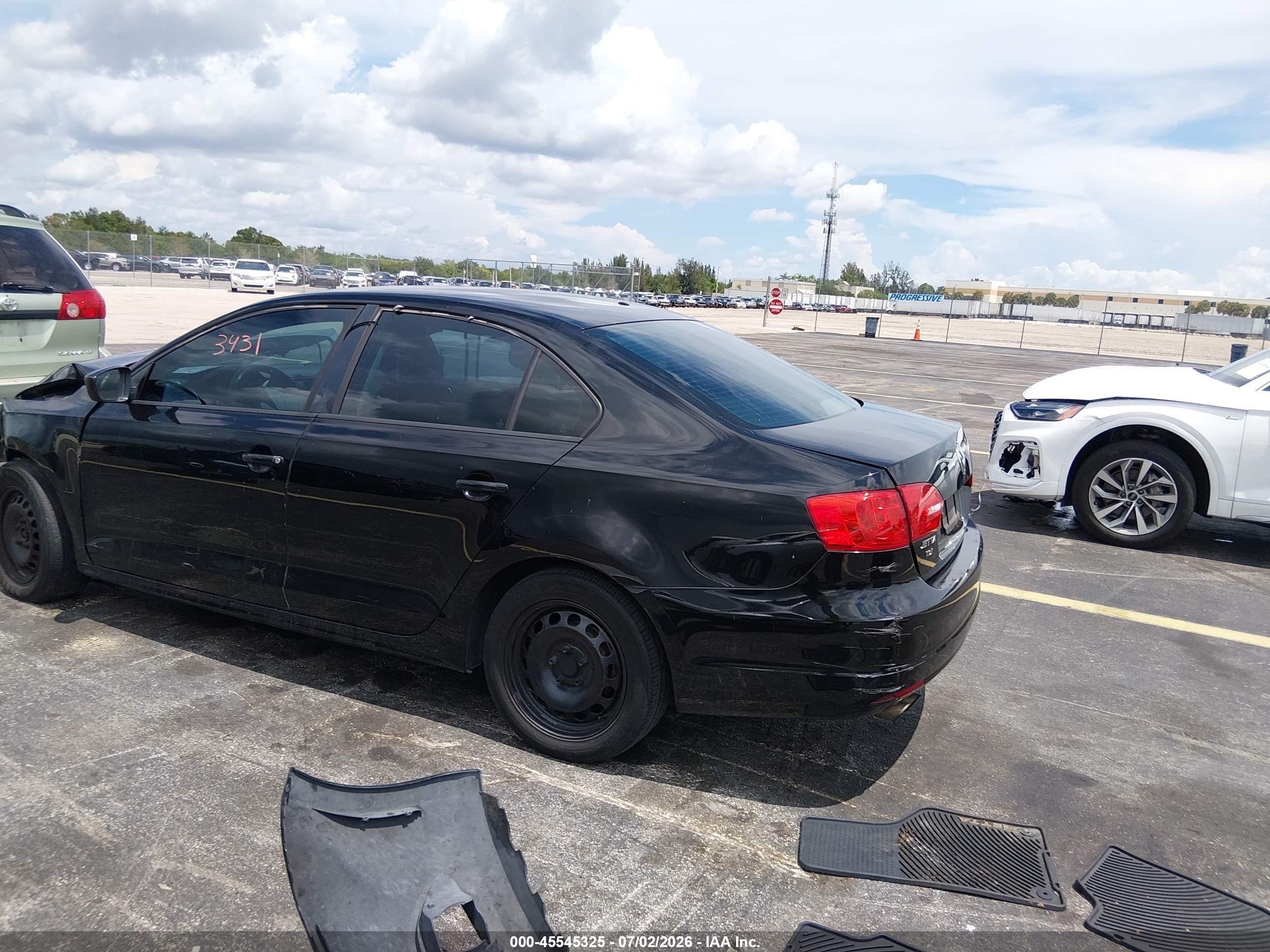 2012 Volkswagen Jetta 2.0l S Black vin: 3VW2K7AJ5CM334431