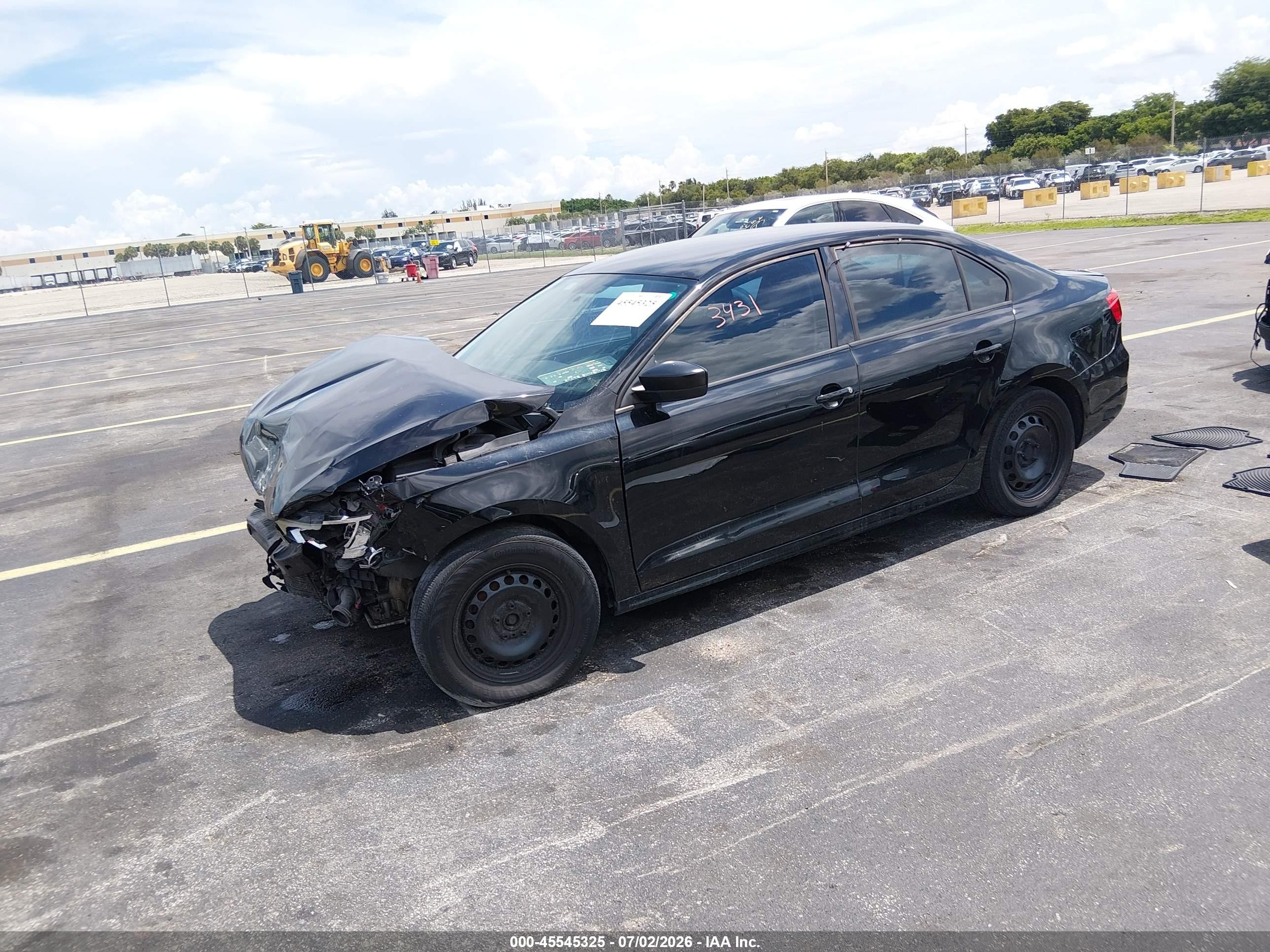 2012 Volkswagen Jetta 2.0l S Black vin: 3VW2K7AJ5CM334431