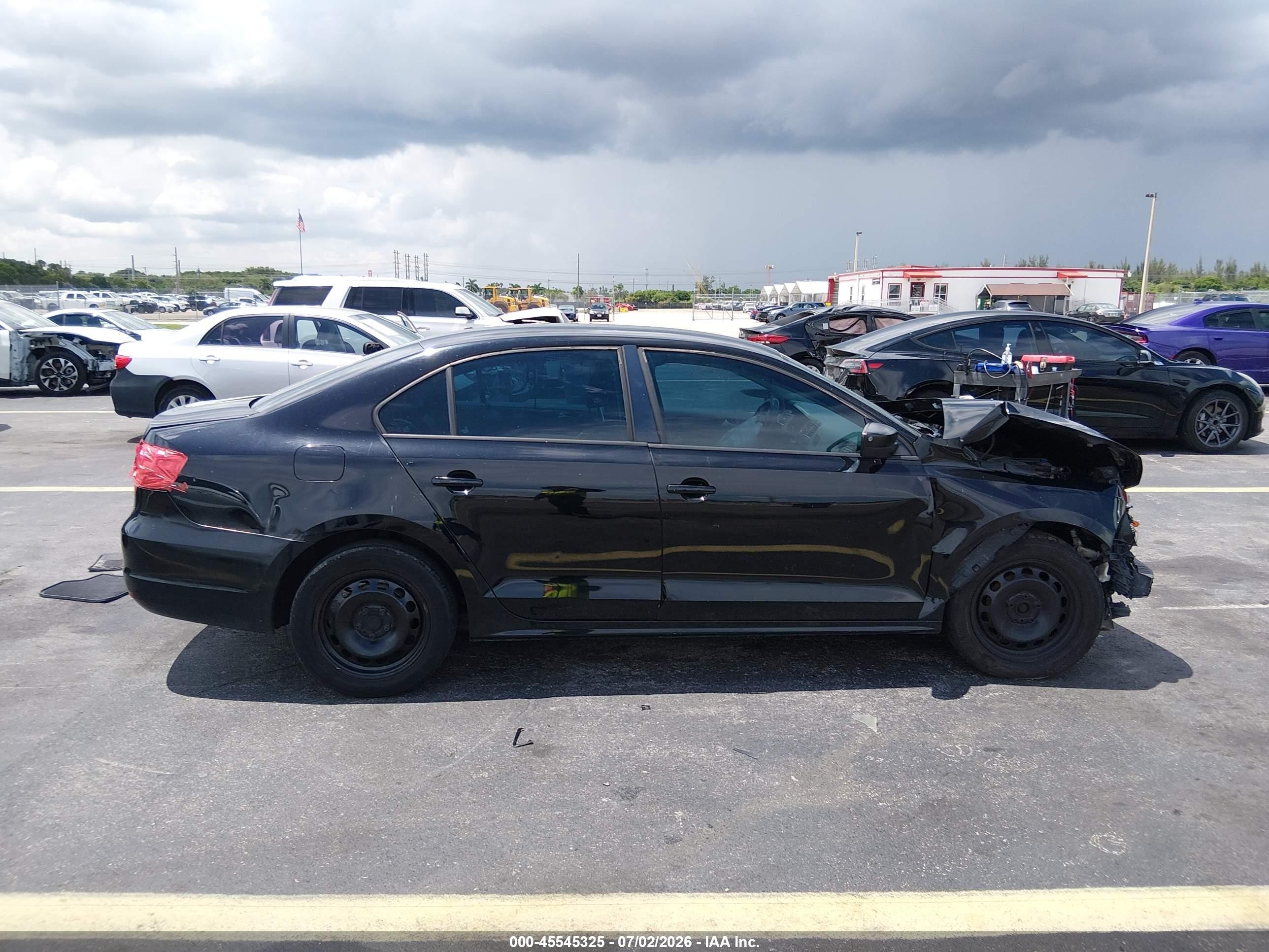 2012 Volkswagen Jetta 2.0l S Black vin: 3VW2K7AJ5CM334431