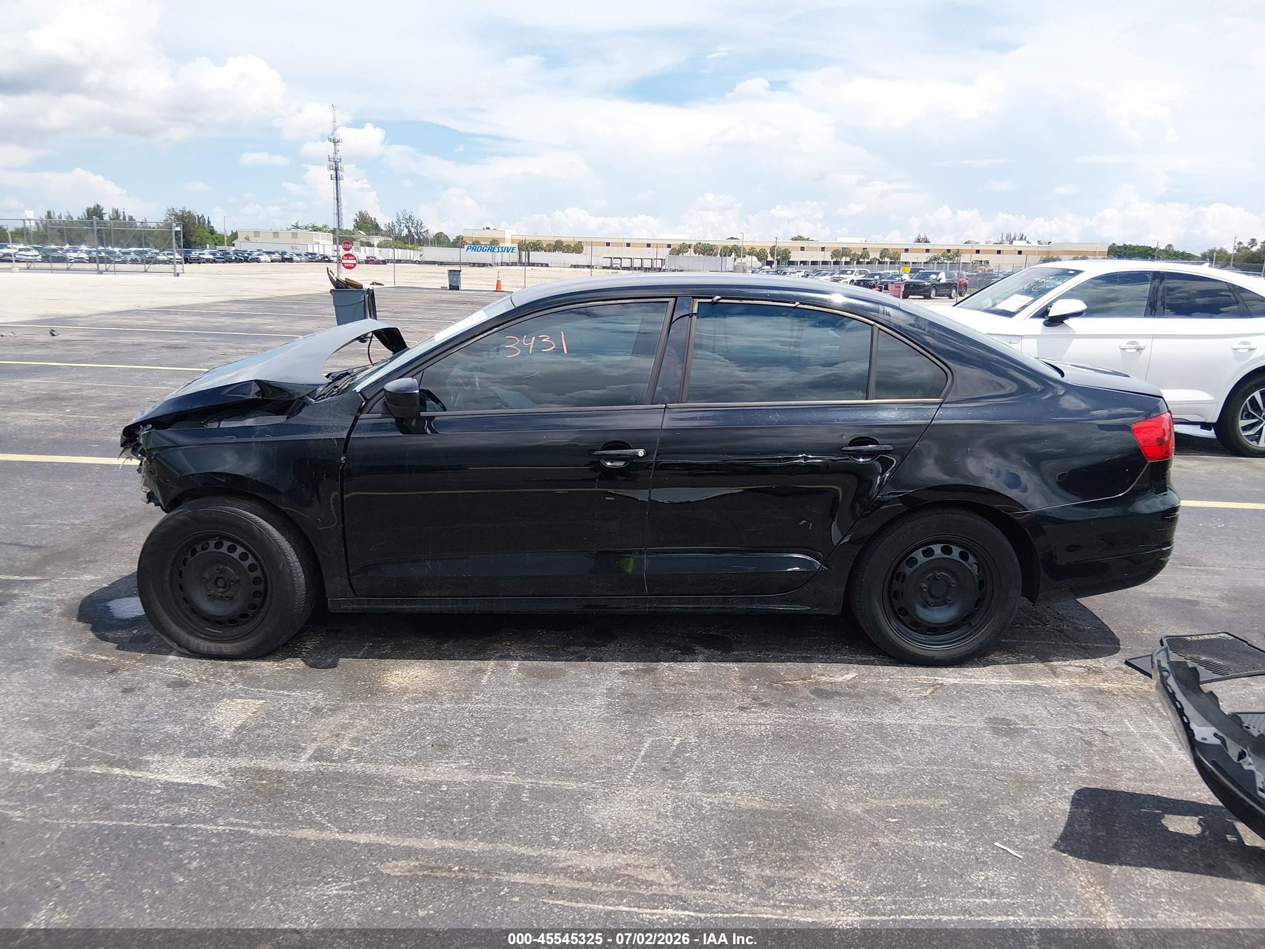 2012 Volkswagen Jetta 2.0l S Black vin: 3VW2K7AJ5CM334431