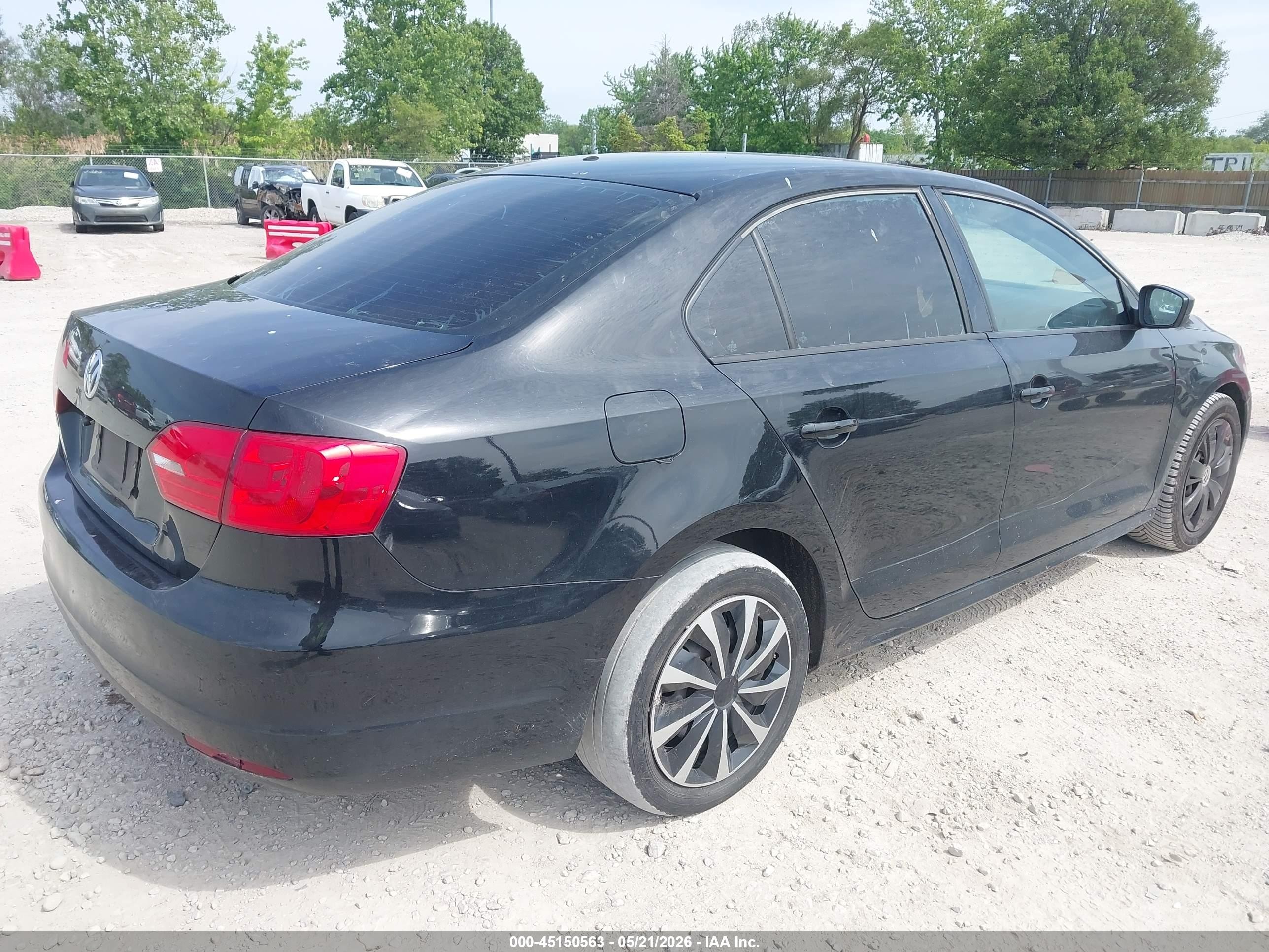 2012 Volkswagen Jetta 2.0l S Black vin: 3VW2K7AJ5CM348362