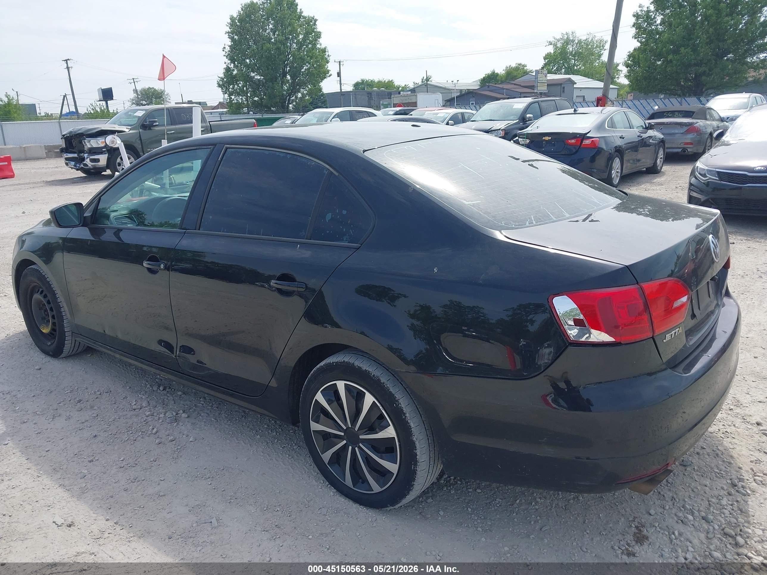 2012 Volkswagen Jetta 2.0l S Black vin: 3VW2K7AJ5CM348362