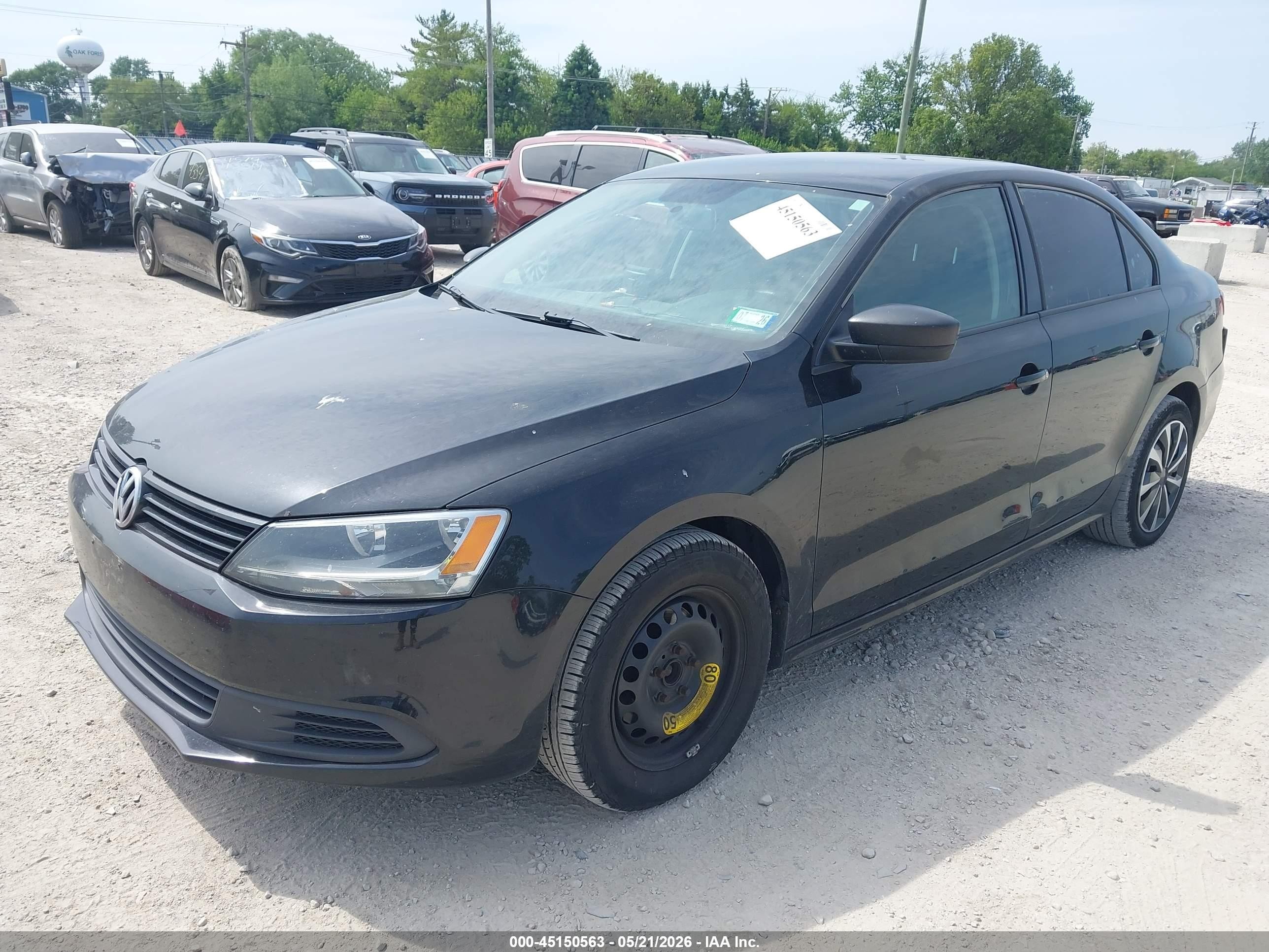 2012 Volkswagen Jetta 2.0l S Black vin: 3VW2K7AJ5CM348362