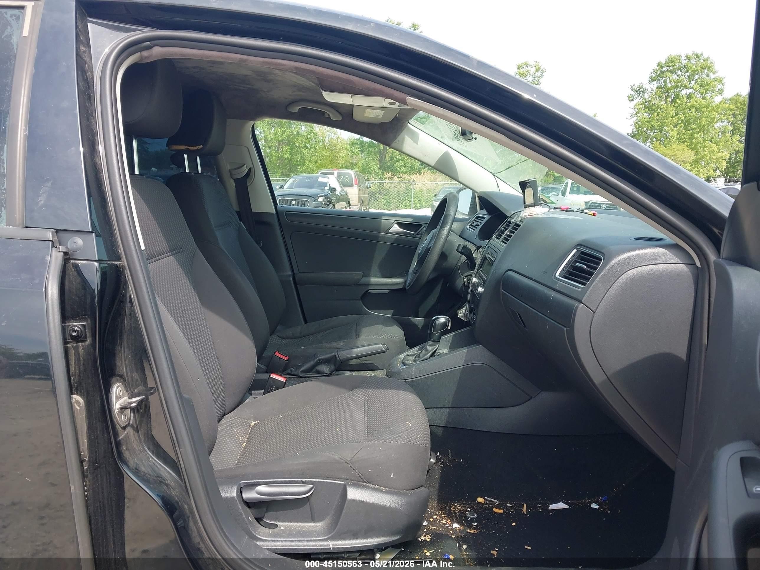 2012 Volkswagen Jetta 2.0l S Black vin: 3VW2K7AJ5CM348362