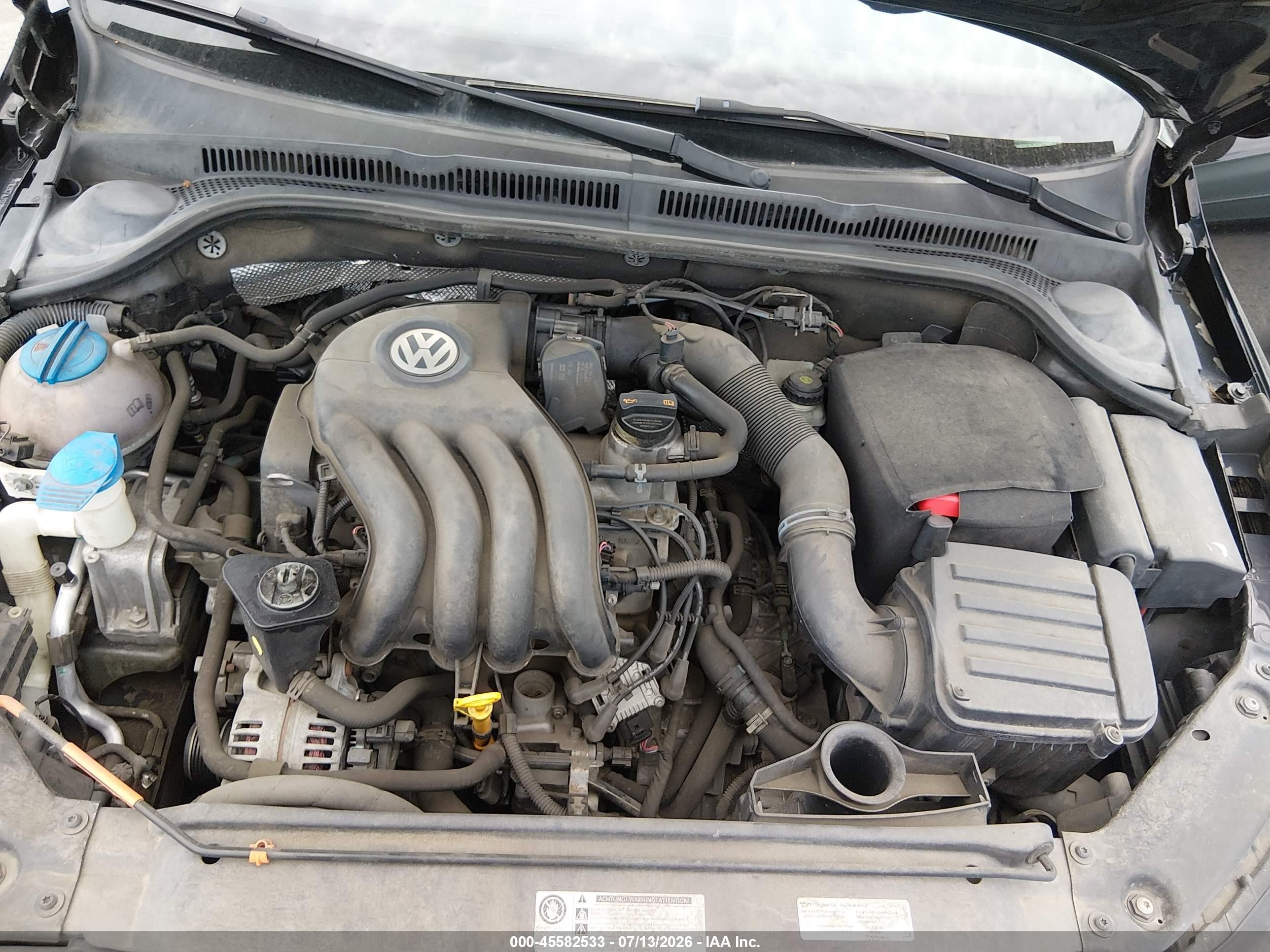 2013 Volkswagen Jetta 2.0l S Black vin: 3VW2K7AJ5DM274958