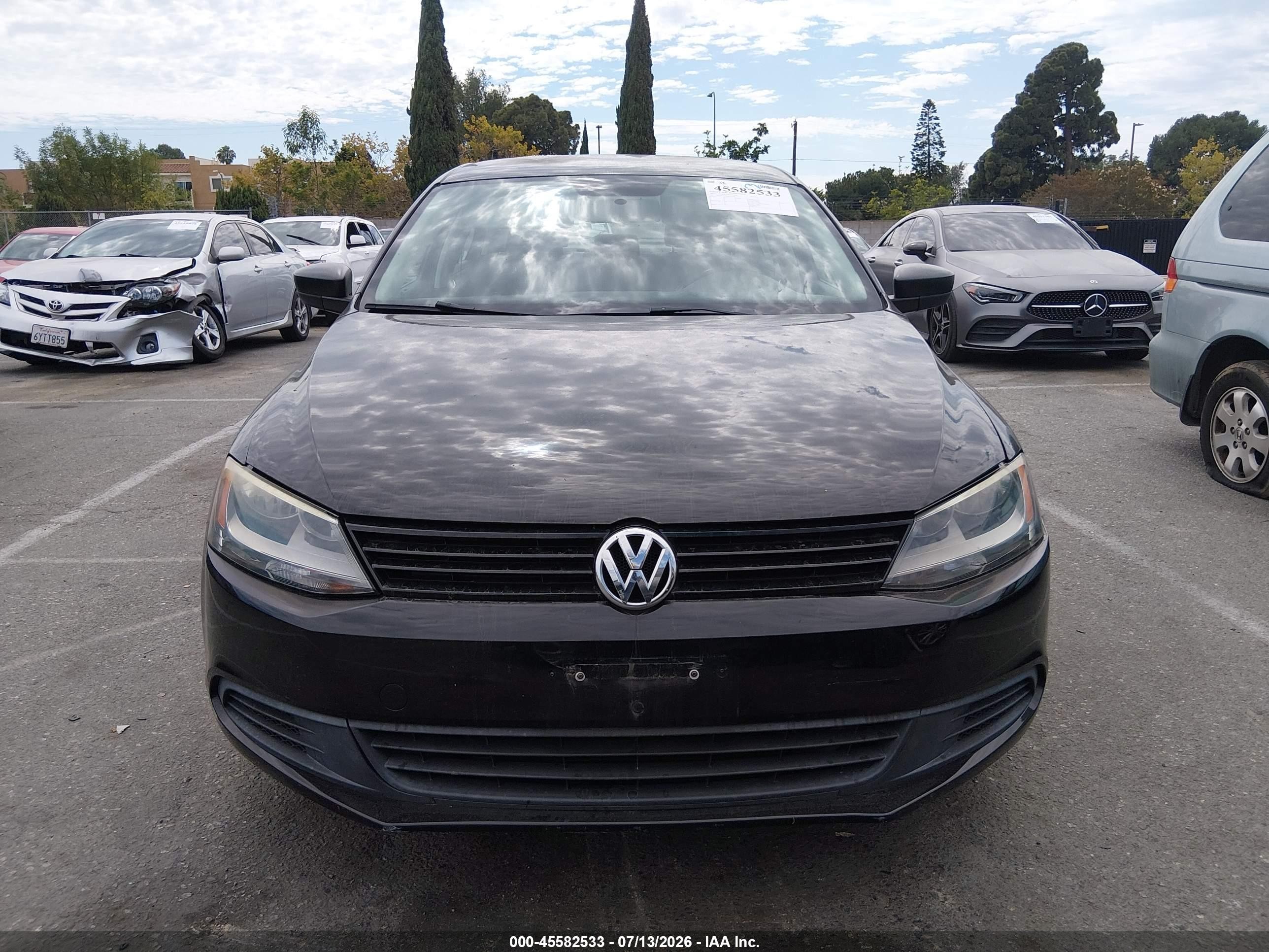 2013 Volkswagen Jetta 2.0l S Black vin: 3VW2K7AJ5DM274958