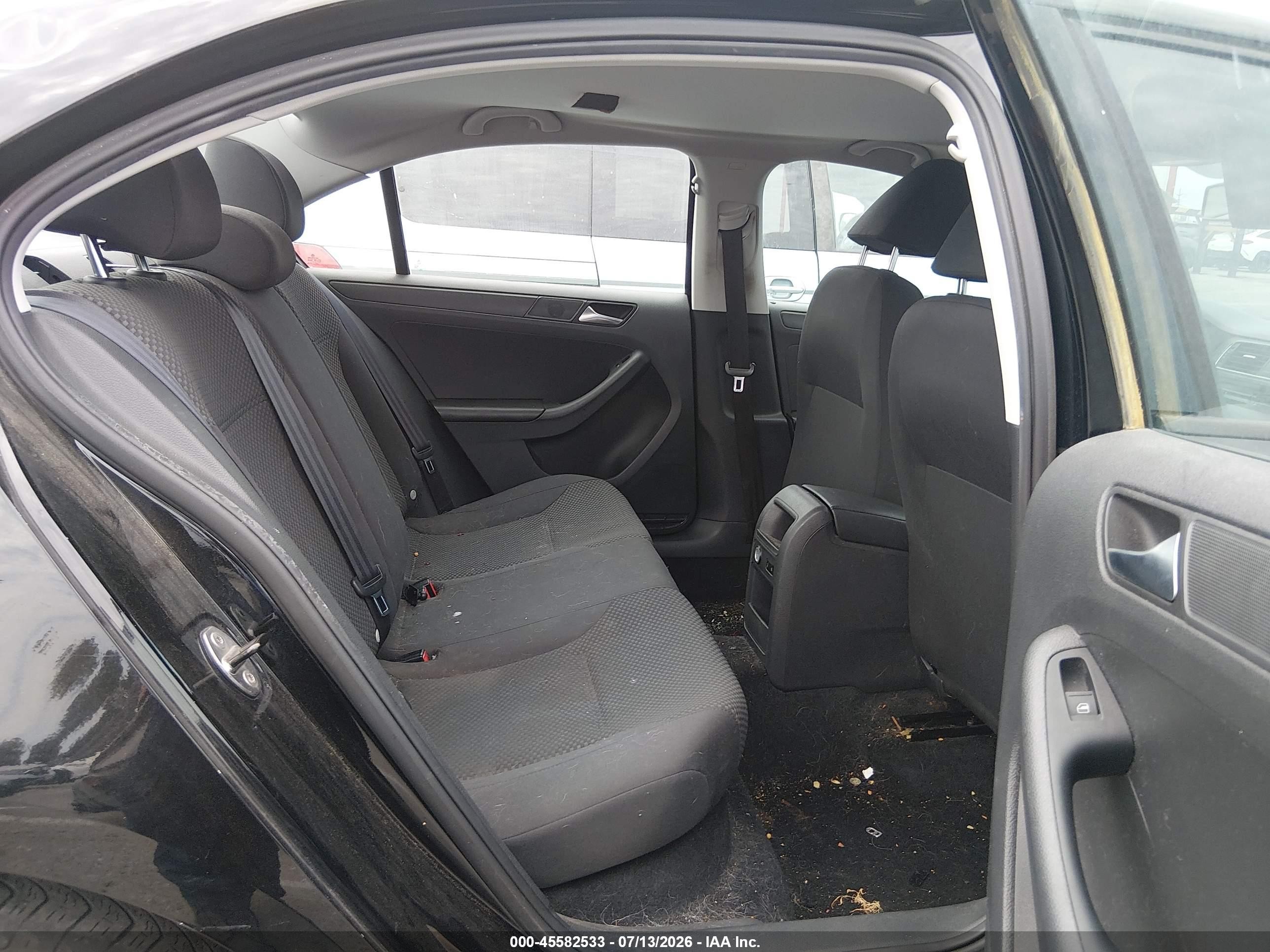 2013 Volkswagen Jetta 2.0l S Black vin: 3VW2K7AJ5DM274958