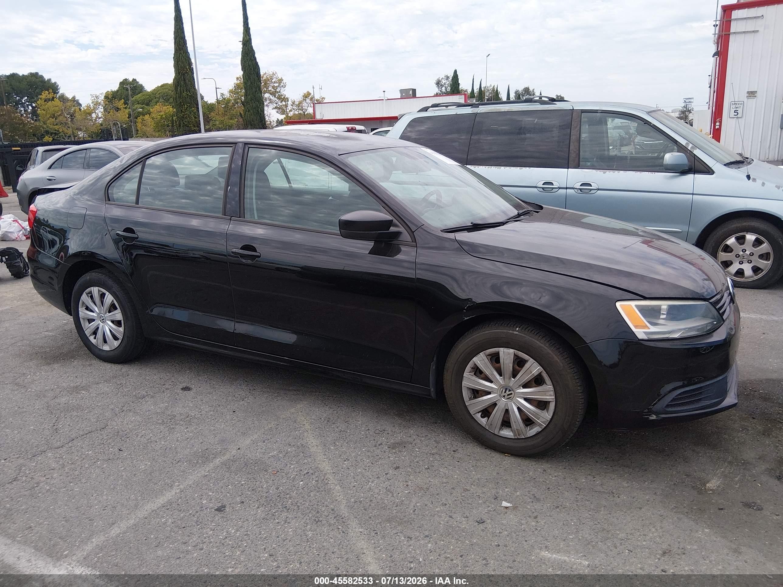 2013 Volkswagen Jetta 2.0l S Black vin: 3VW2K7AJ5DM274958