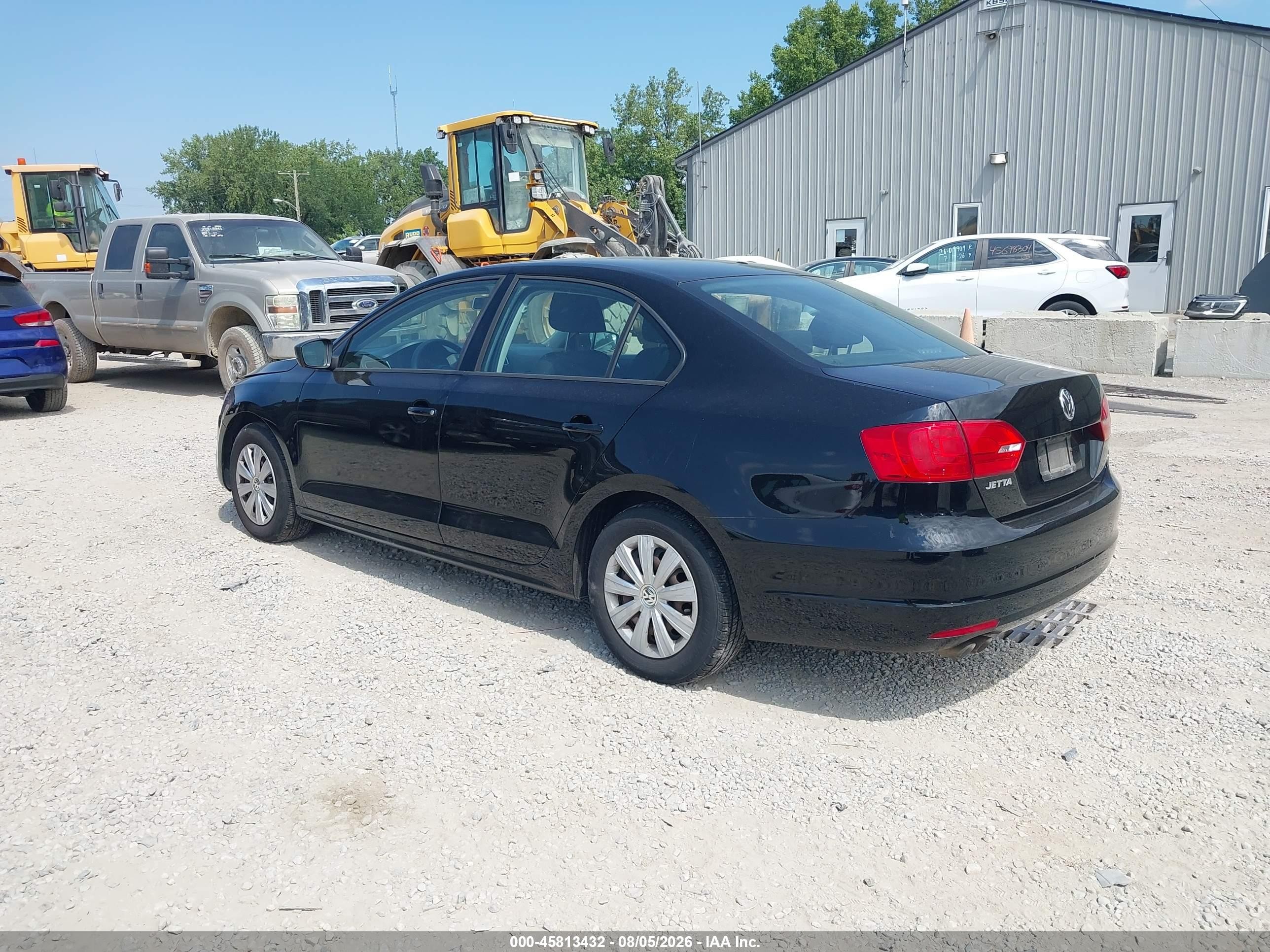 2013 Volkswagen Jetta 2.0l S Black vin: 3VW2K7AJ5DM291047