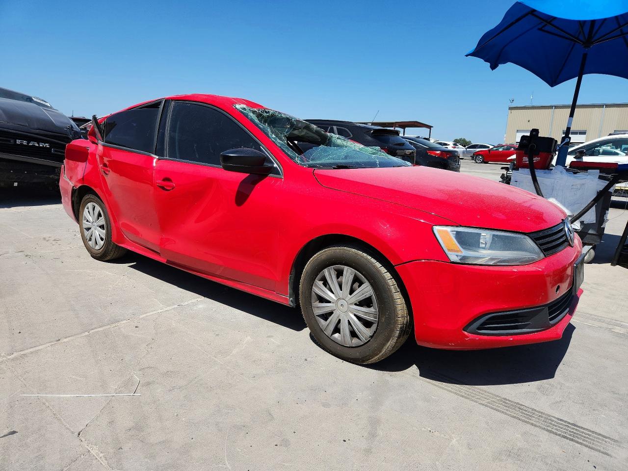 2013 Volkswagen Jetta Base Red vin: 3VW2K7AJ5DM306324