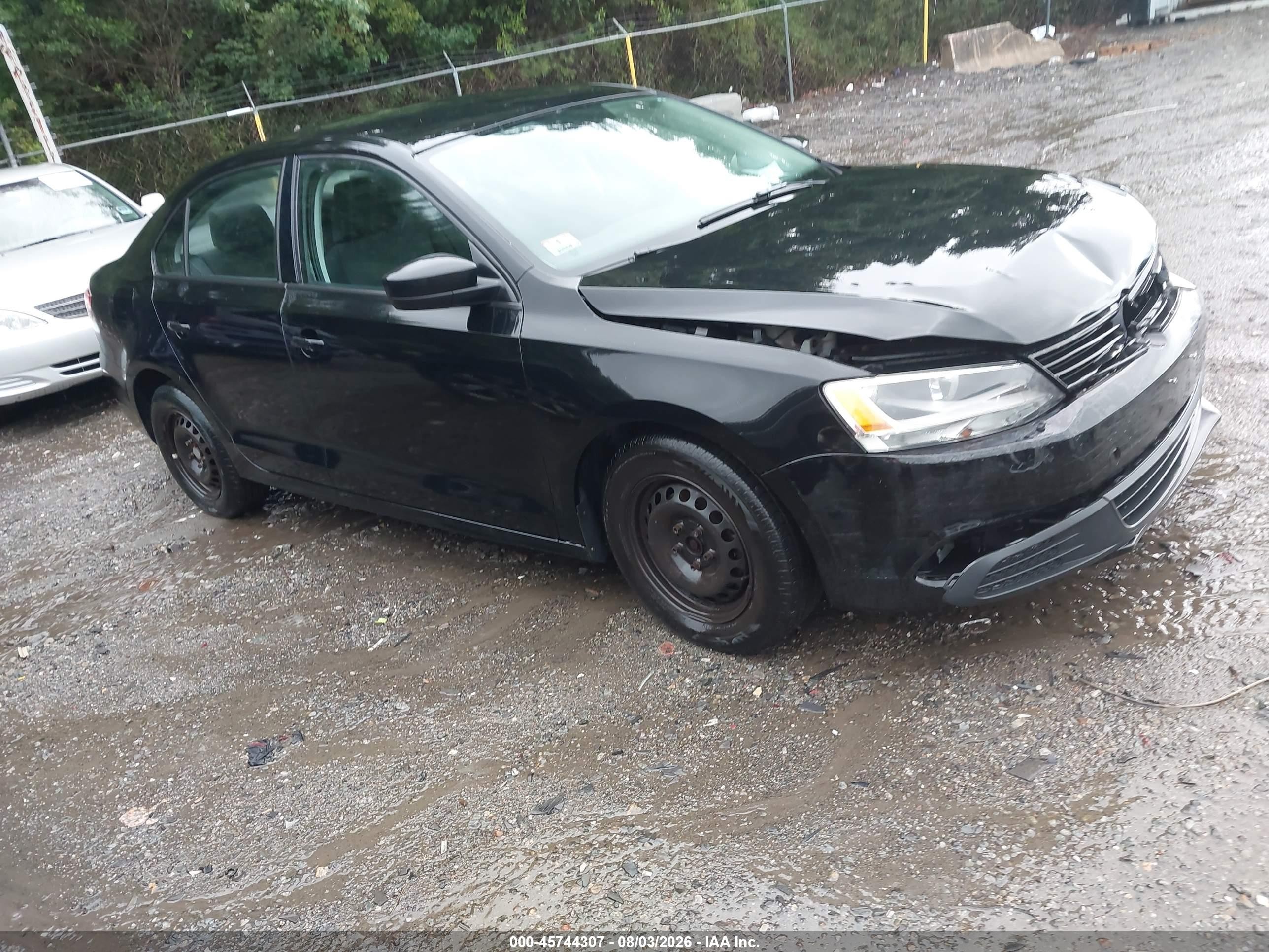 2013 Volkswagen Jetta 2.0l S Black vin: 3VW2K7AJ5DM412997