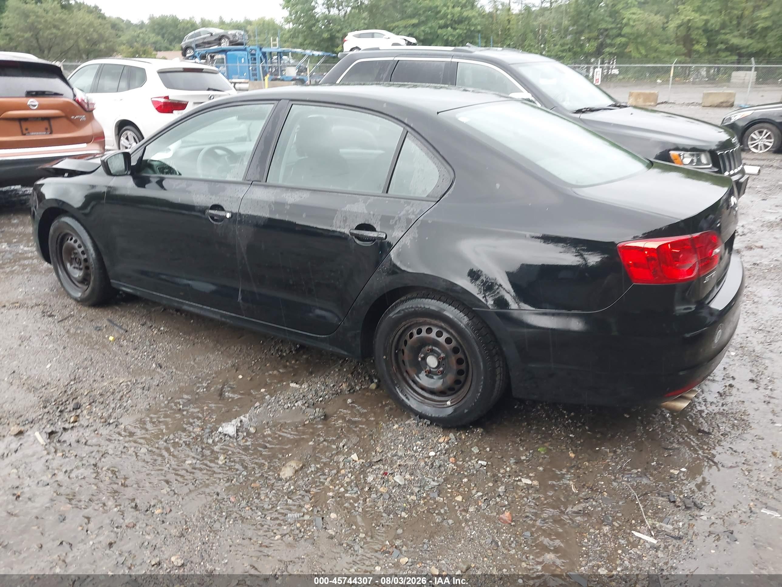 2013 Volkswagen Jetta 2.0l S Black vin: 3VW2K7AJ5DM412997