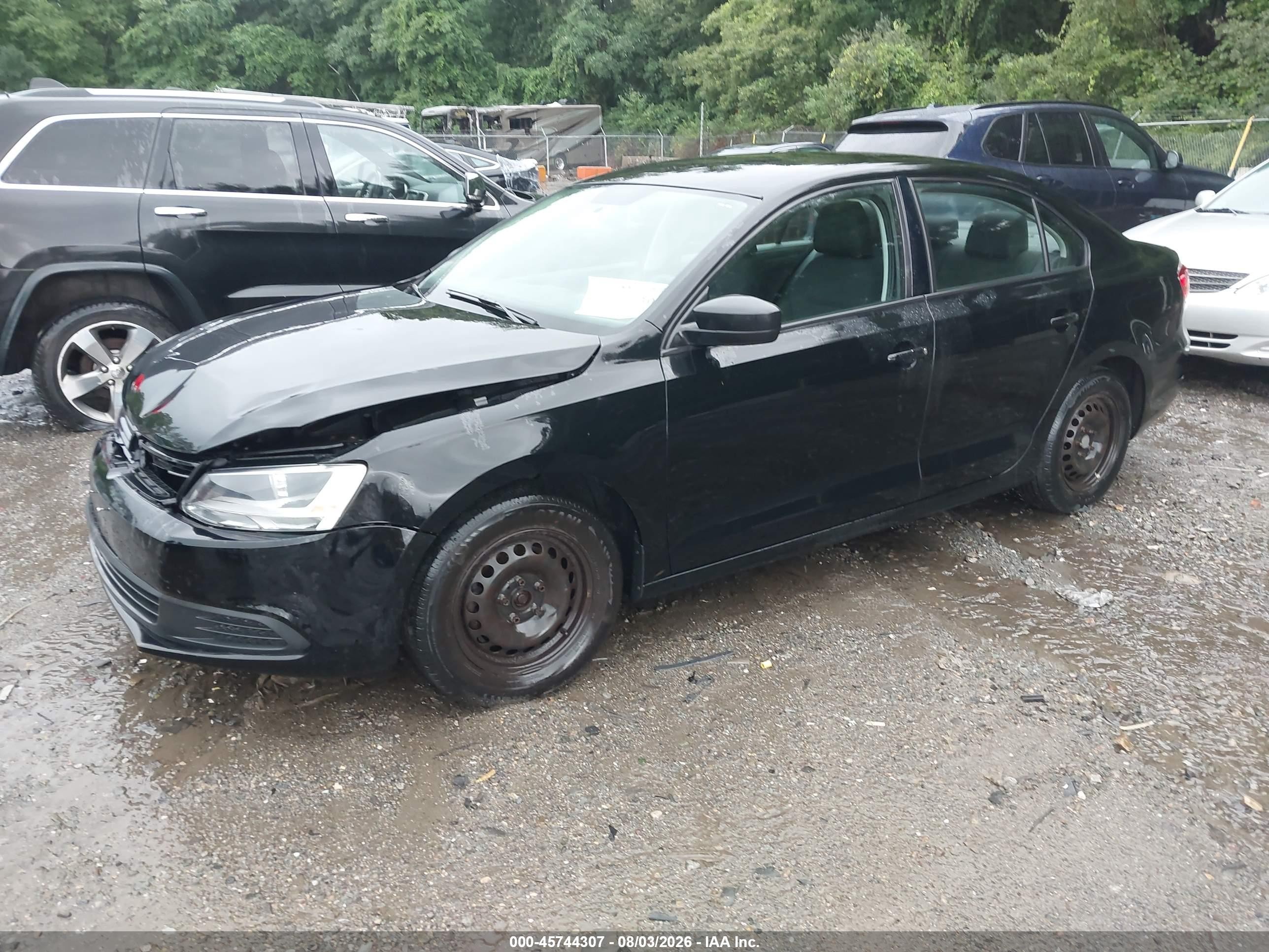 2013 Volkswagen Jetta 2.0l S Black vin: 3VW2K7AJ5DM412997