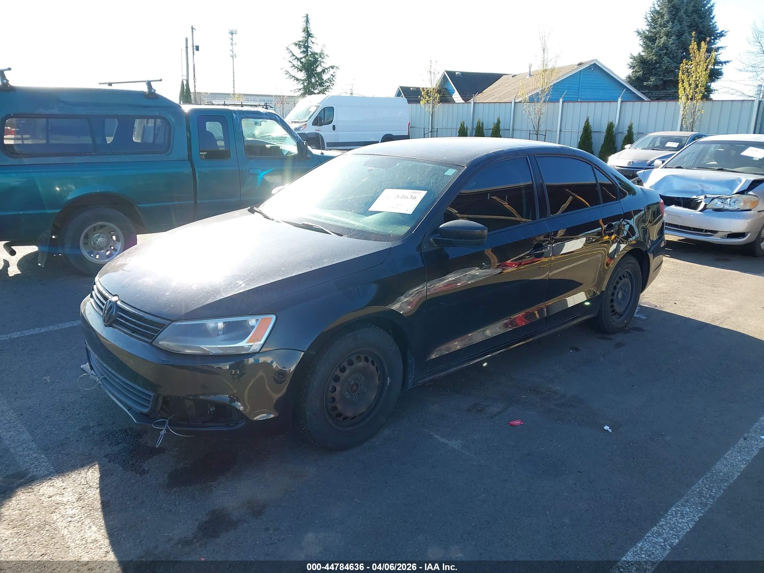 2013 Volkswagen Jetta 2.0l S Black vin: 3VW2K7AJ5DM421800