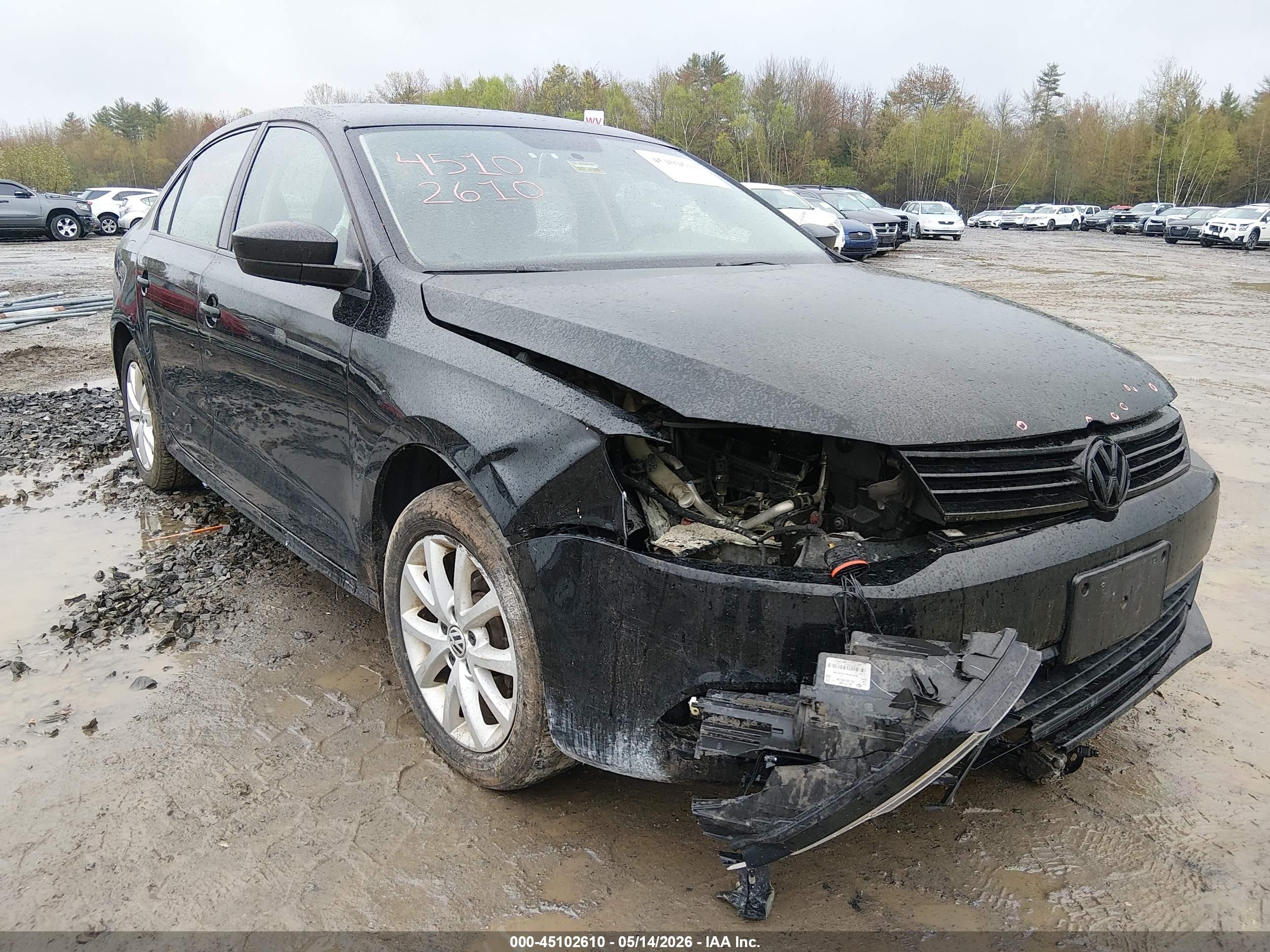 2014 Volkswagen Jetta 2.0l S Black vin: 3VW2K7AJ5EM438209