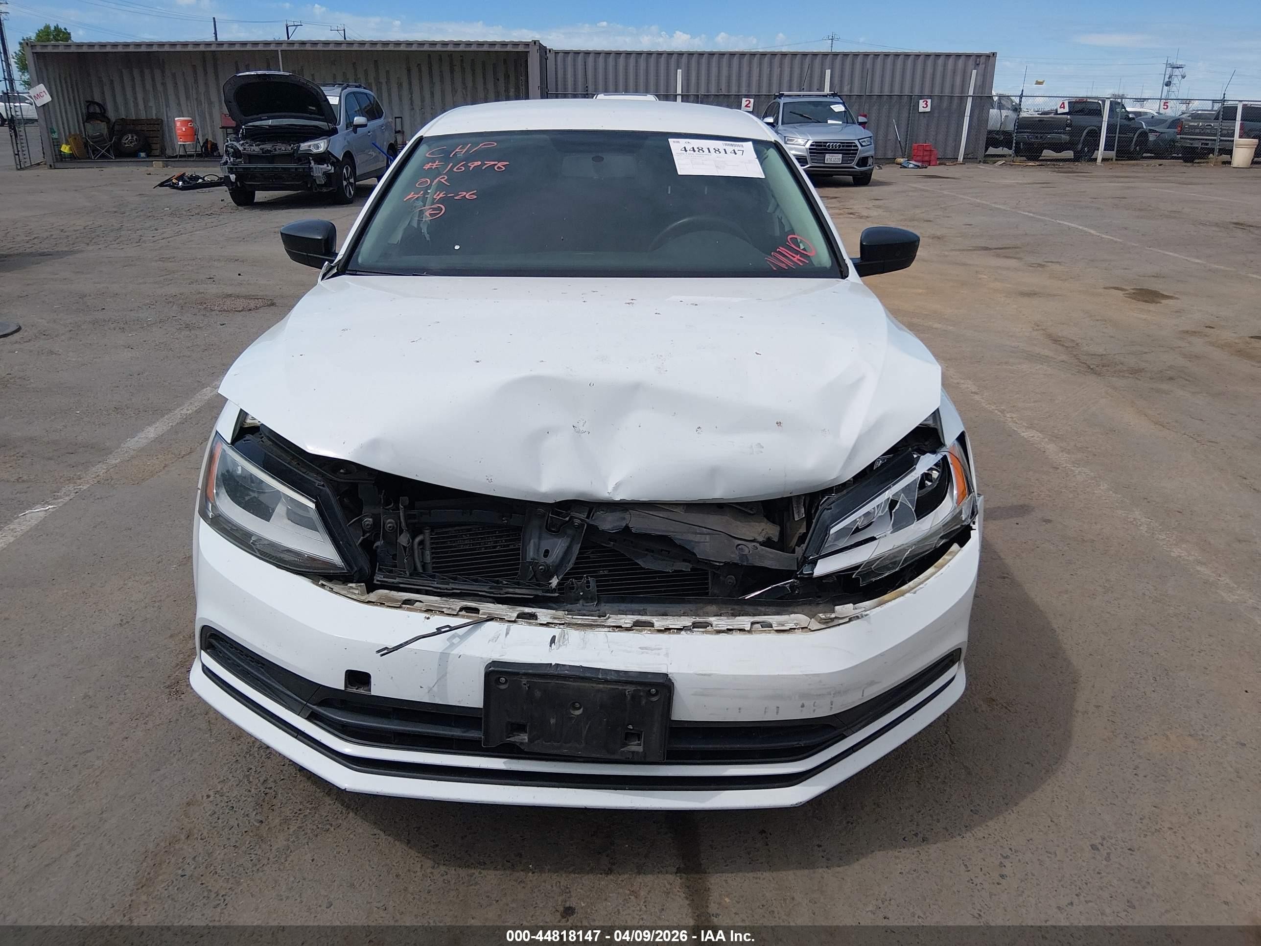 2015 Volkswagen Jetta 2.0l S White vin: 3VW2K7AJ5FM215122