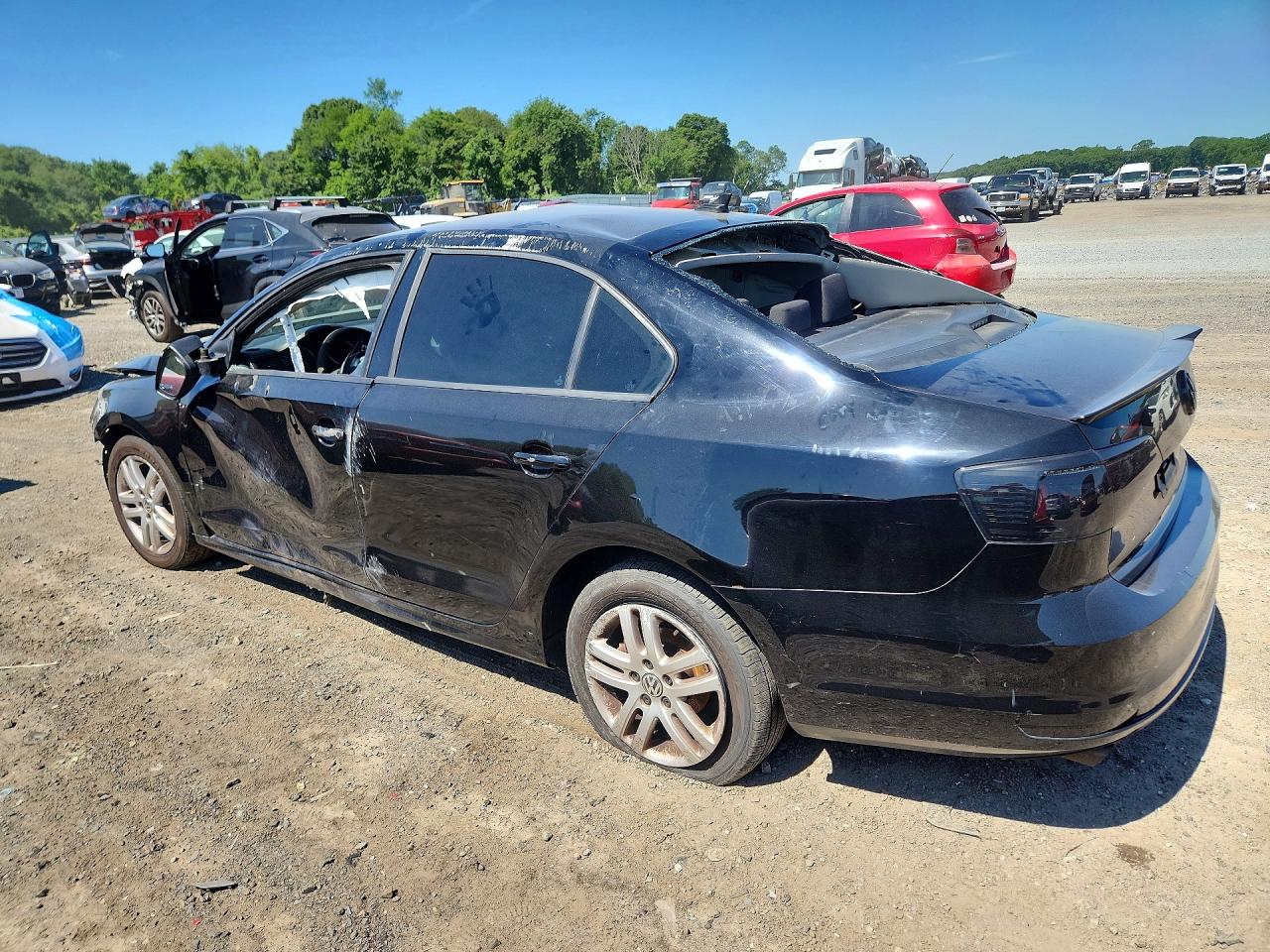 2015 Volkswagen Jetta Base Black vin: 3VW2K7AJ5FM242286