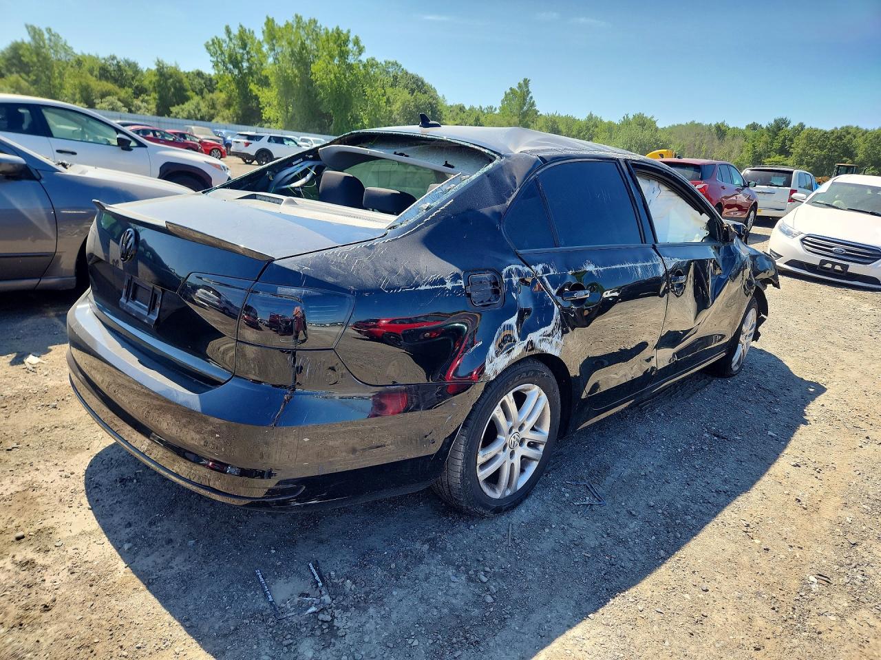 2015 Volkswagen Jetta Base Black vin: 3VW2K7AJ5FM242286