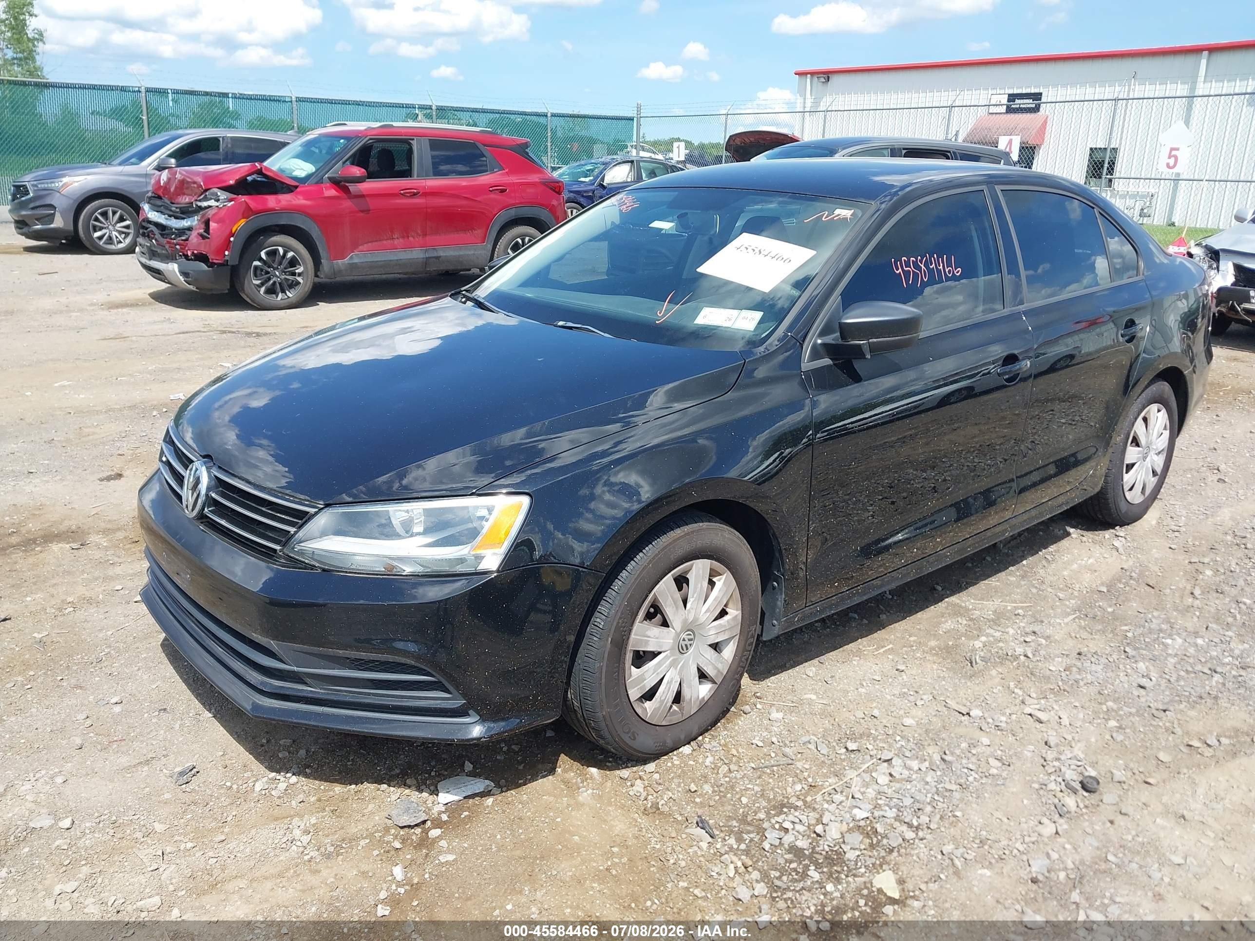 2015 Volkswagen Jetta 2.0l S Black vin: 3VW2K7AJ5FM308335