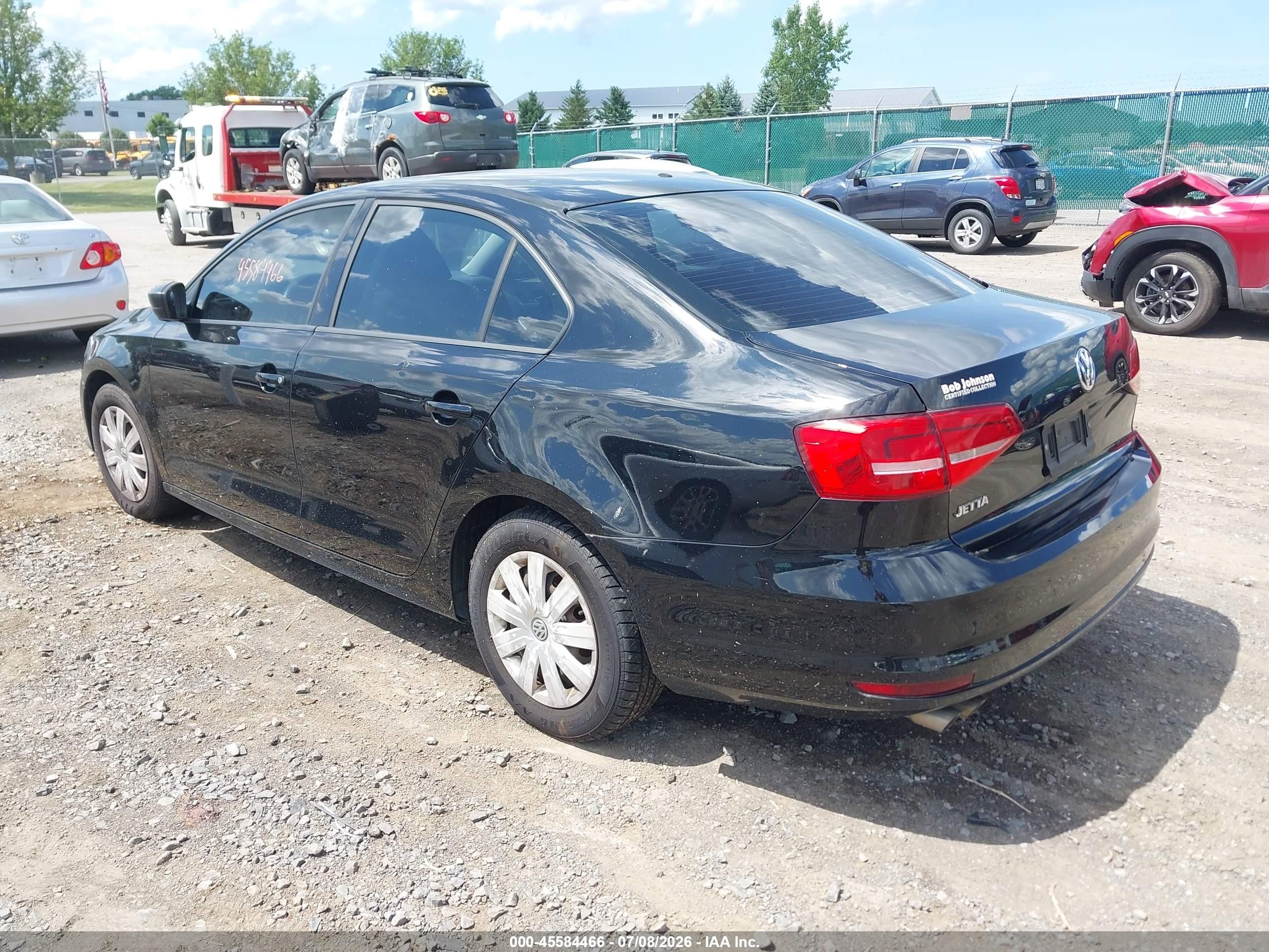2015 Volkswagen Jetta 2.0l S Black vin: 3VW2K7AJ5FM308335